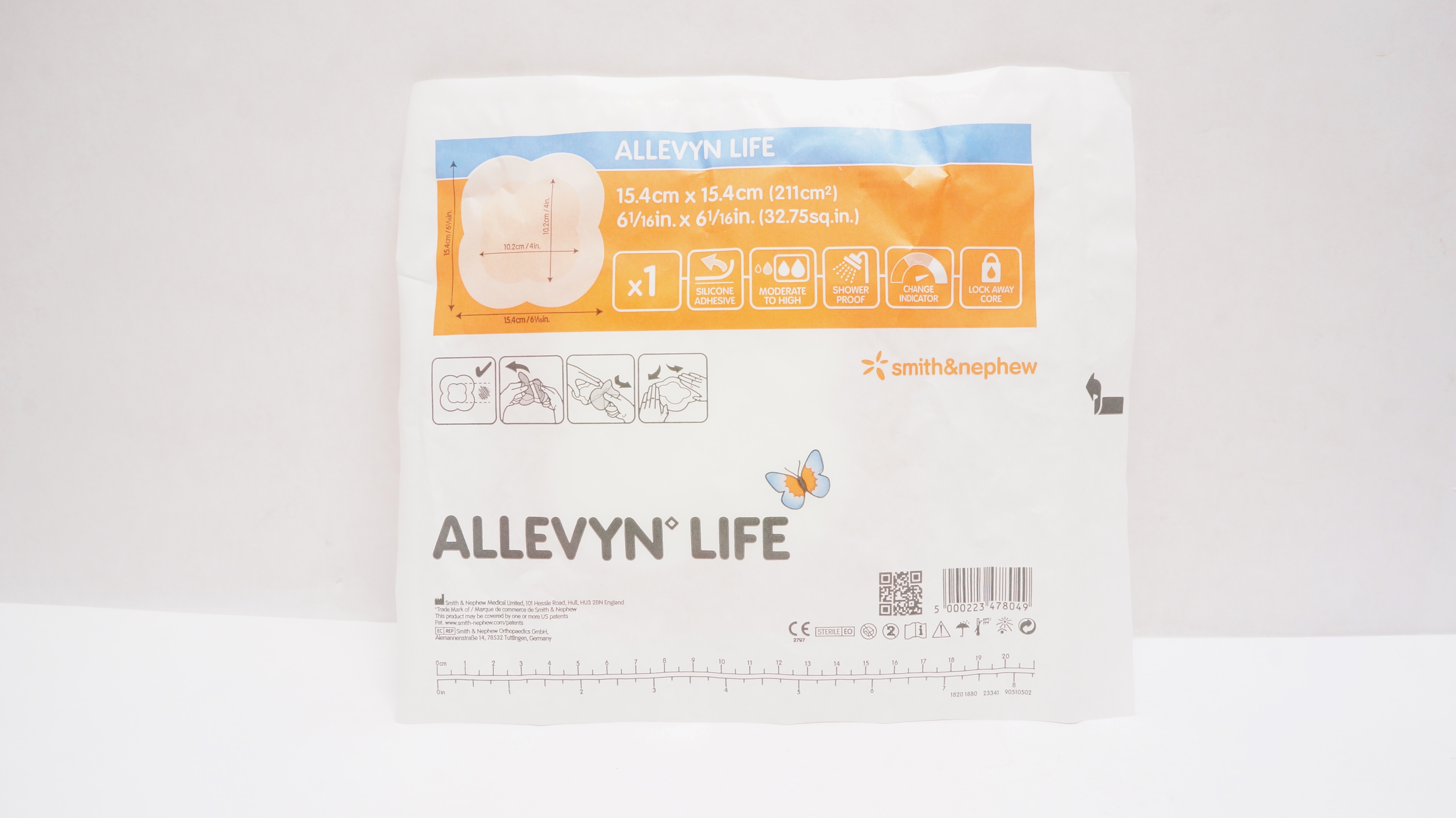 Smith&Nephew 66801069 Allevyn Life Silicone Adhesive Dressing 6-1/16 x 6-1/16inch