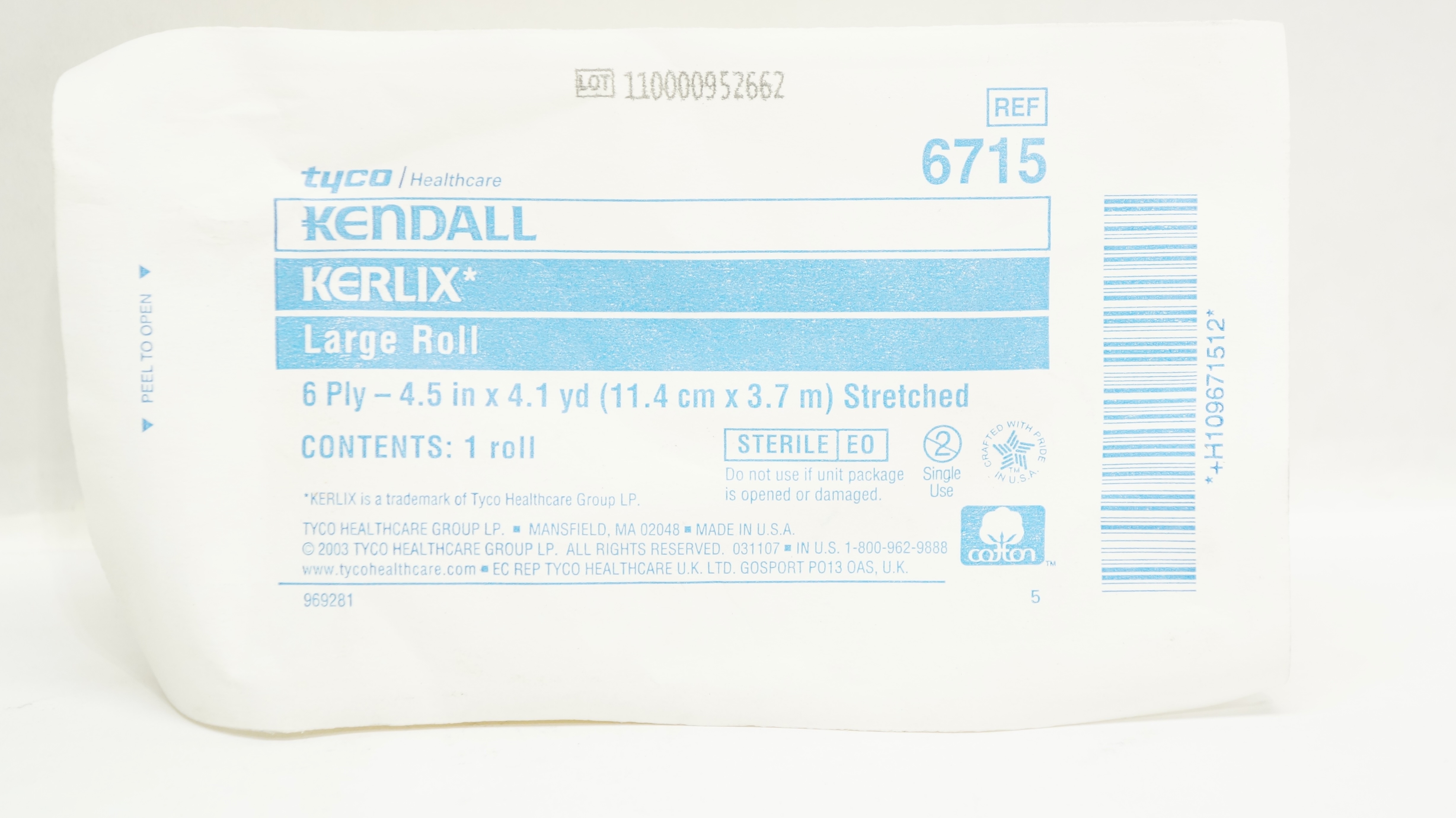 Tyco Healthcare 6715 Kendall Kerlix Large Roll 6-Ply 4.5inch x 4.1yd. Stretched
