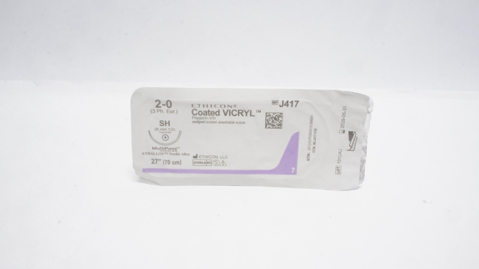 ETHICON J338 Coated VICRYL Sutures 3-0 27" Violet CT-1