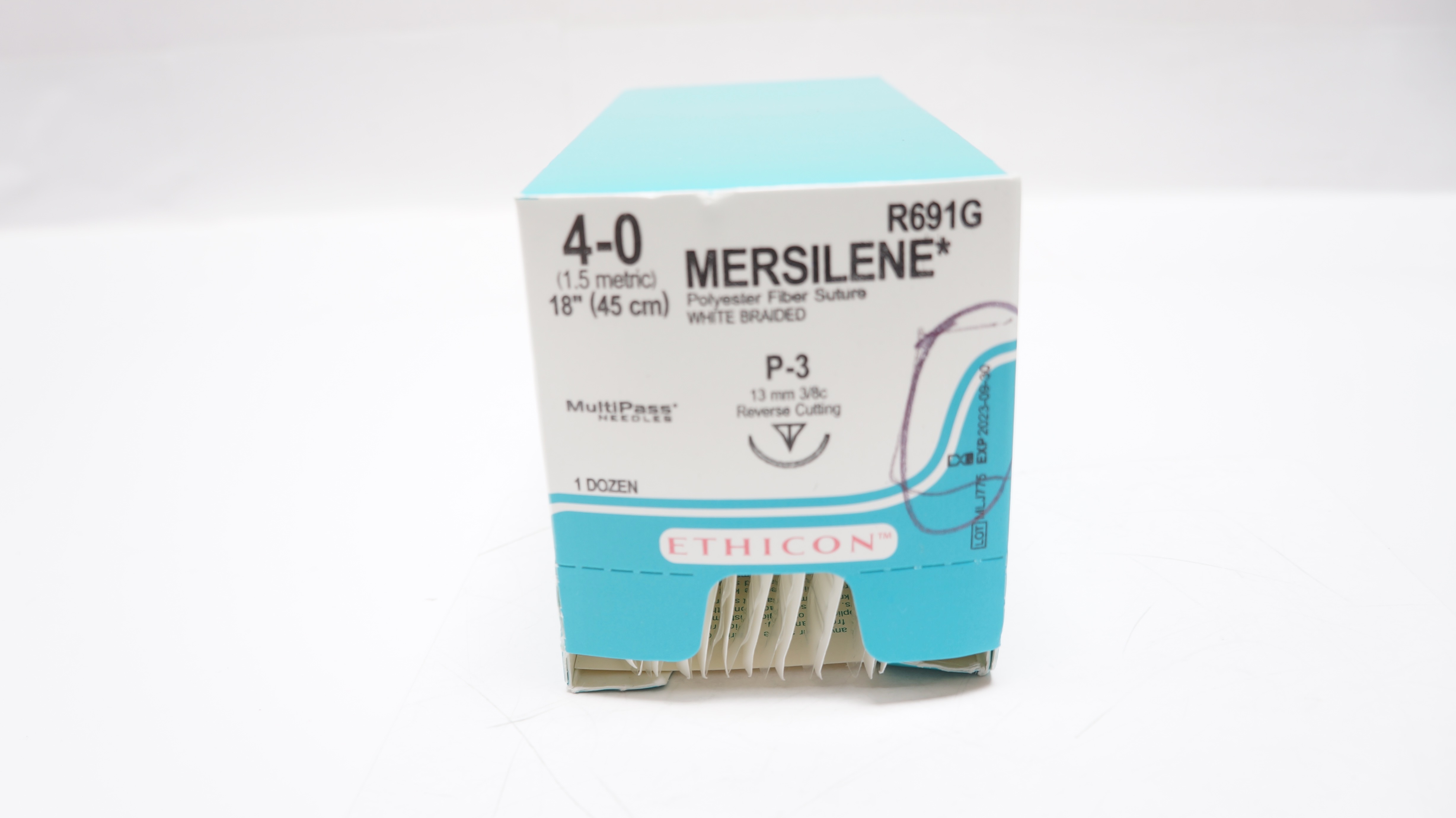 Ethicon R691G 4-0 MERSILENE, P-3, 13mm 3/8c, 18inch (x) - Box of 12