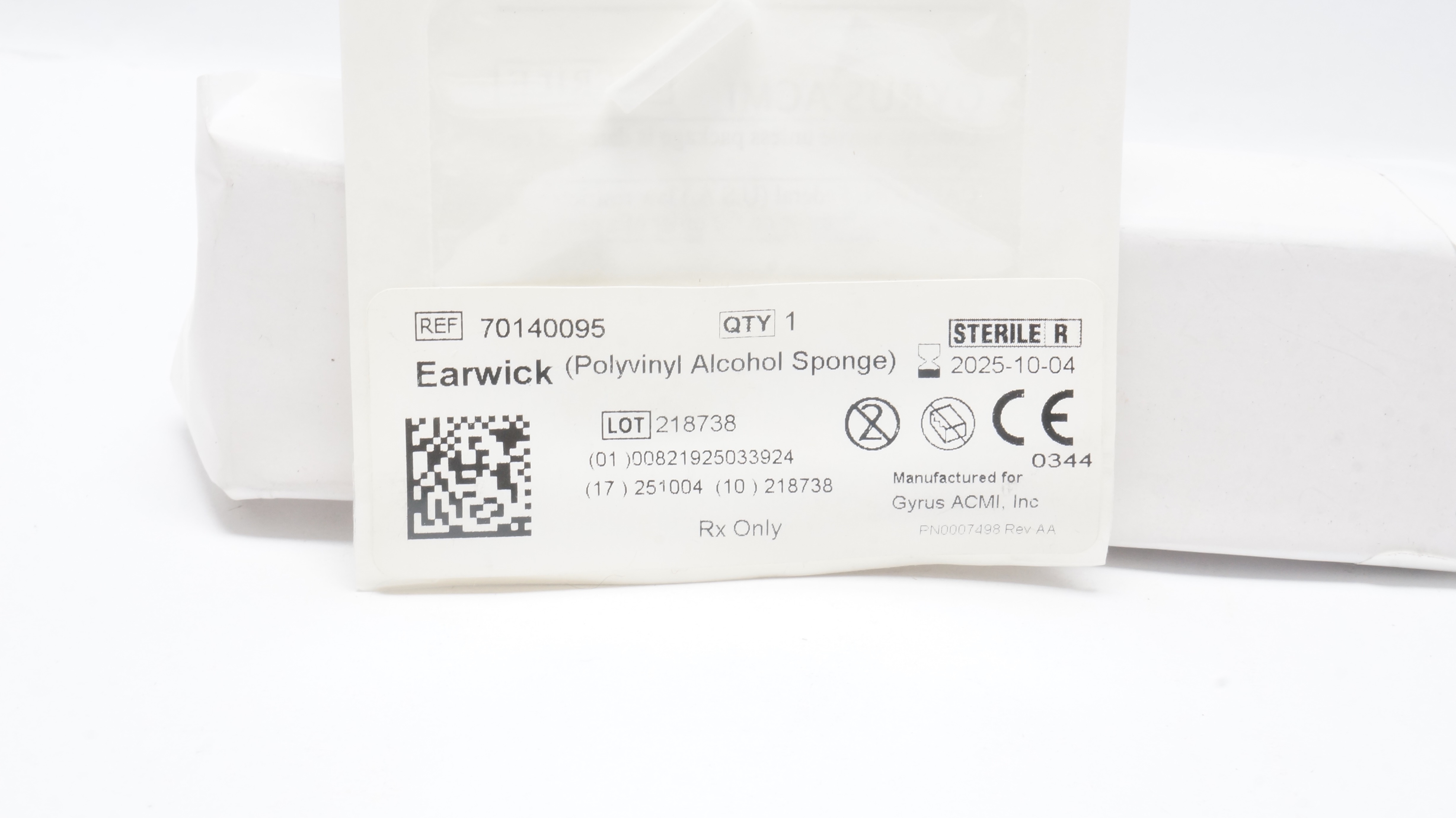 Gyrus ACMI 70140095 Earwick Polyvinyl Alcohol Sponge