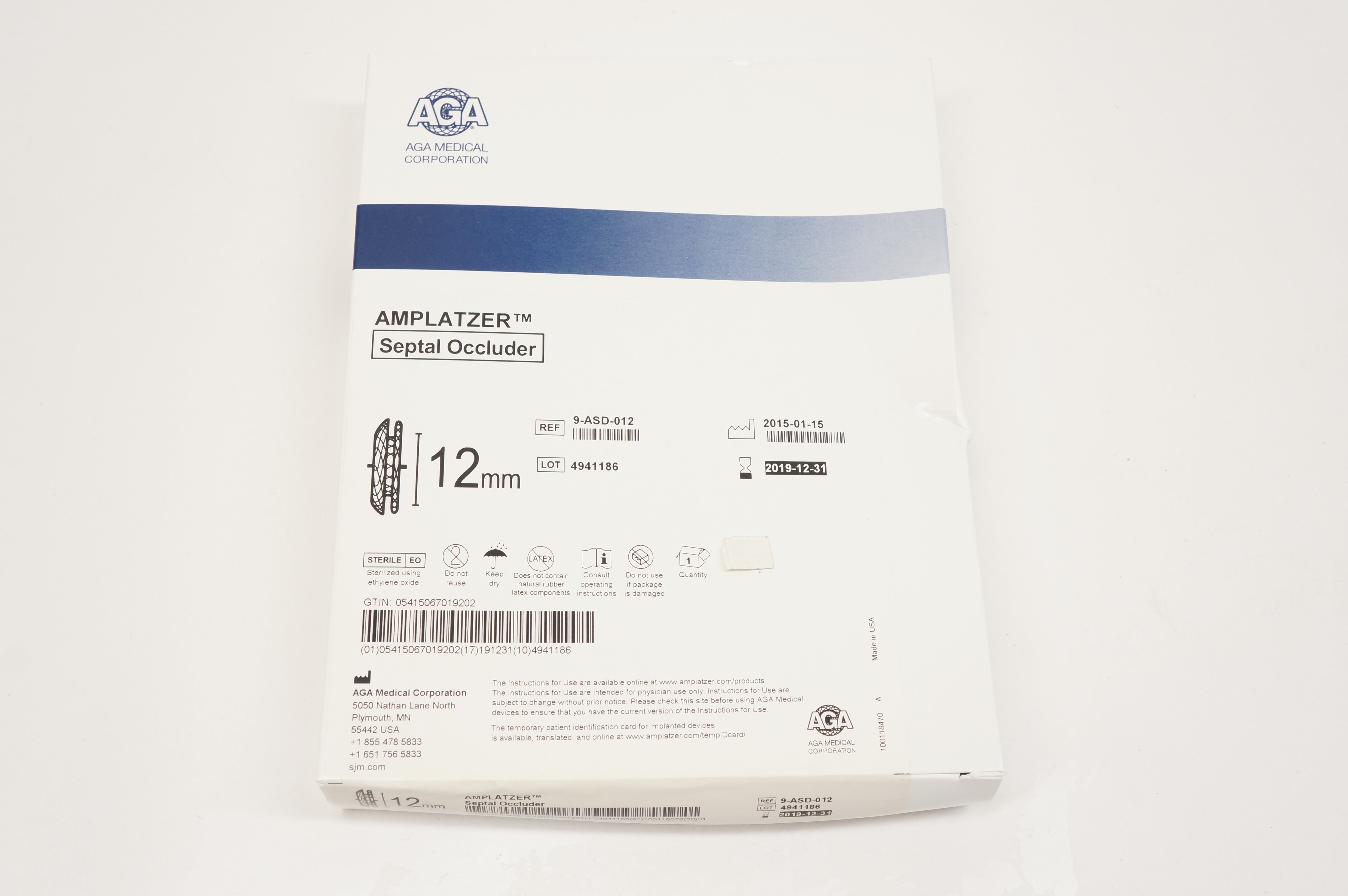 AGA 9-ASD-012 AMPLATZER Septal Occluder 12mm (x)