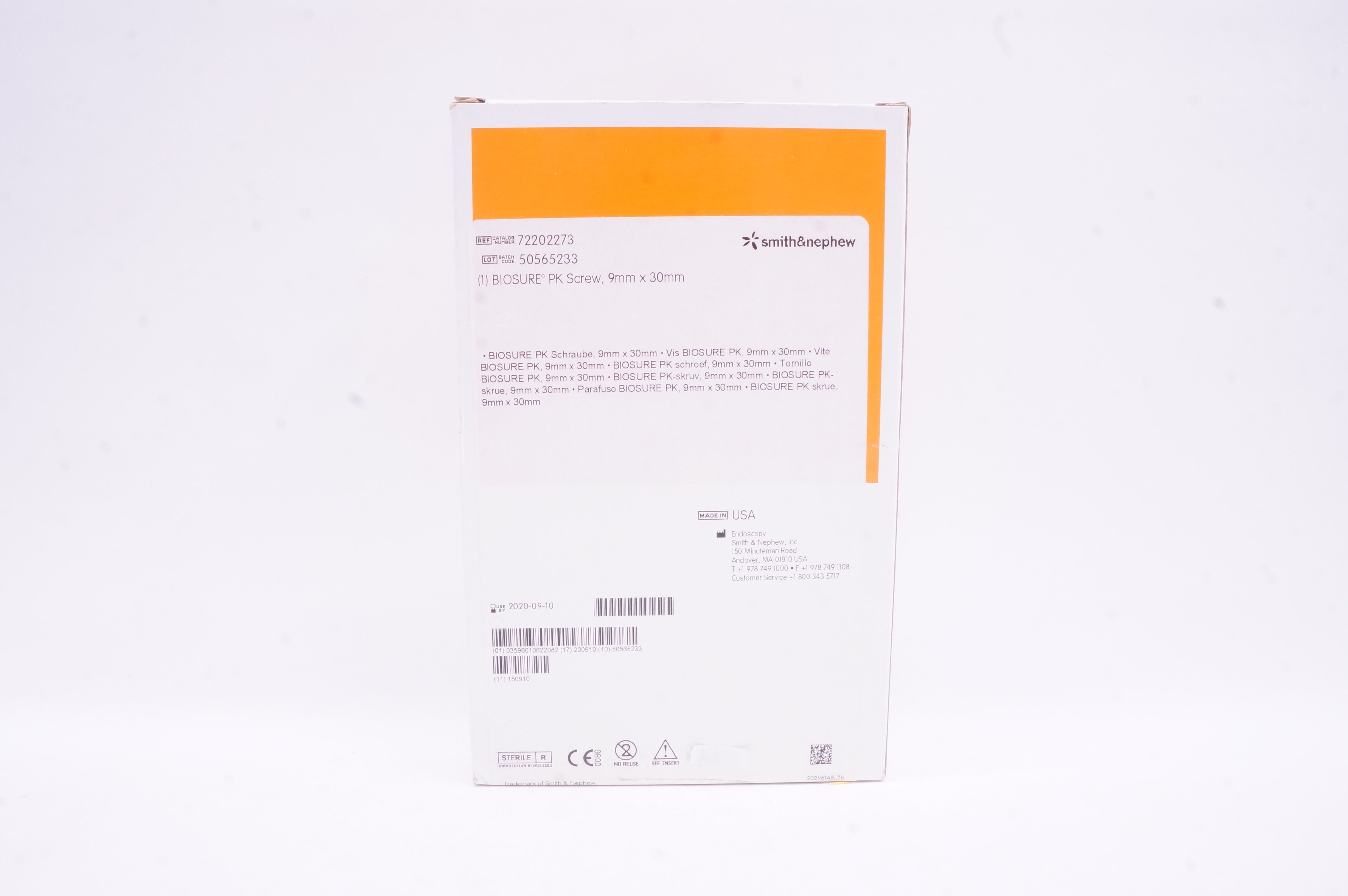 Smith&Nephew 72202273 Biosure PK Screw 9mm x 30mm (x)