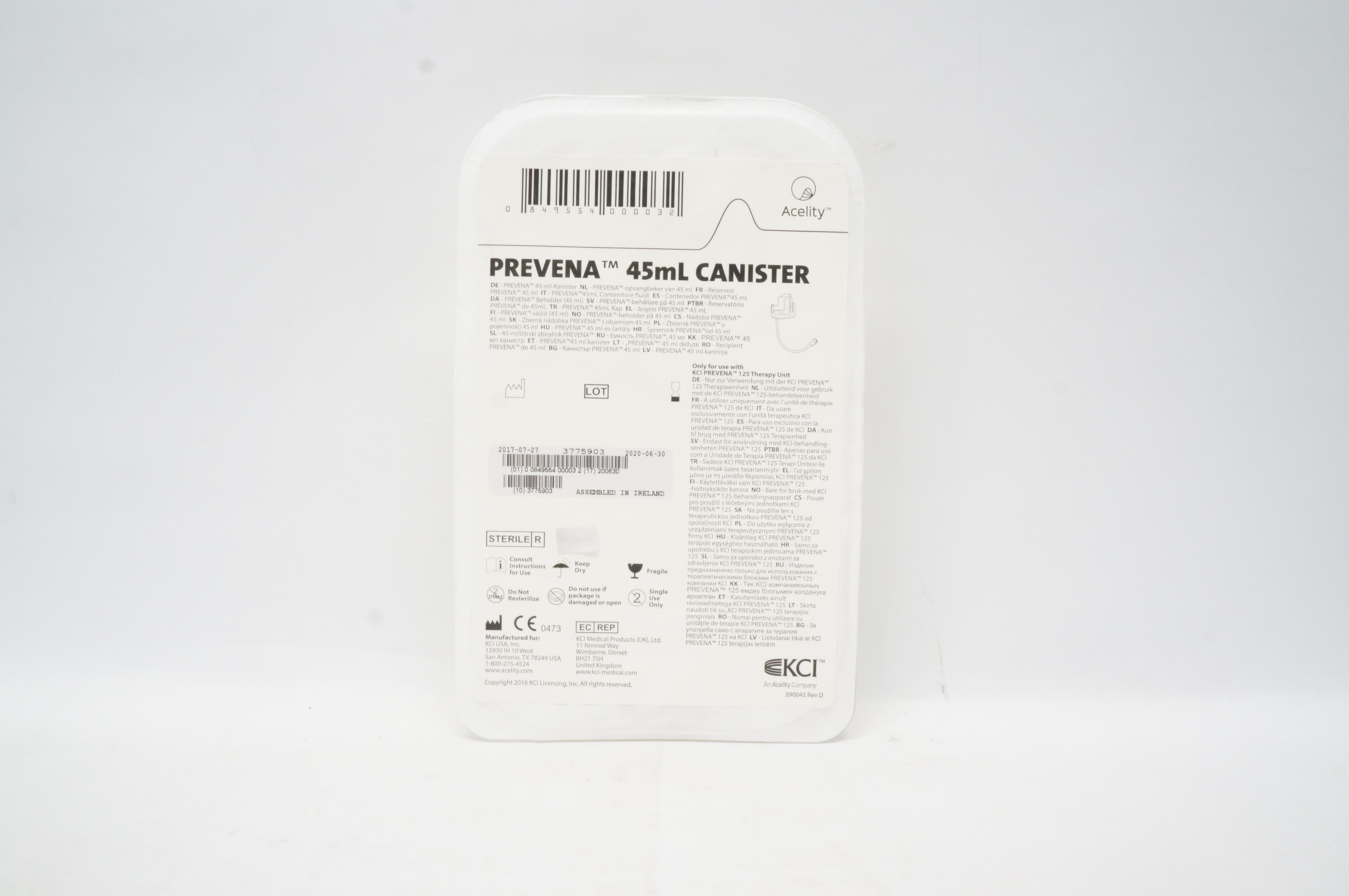 KCI Prevena 45mL Canister (x)
