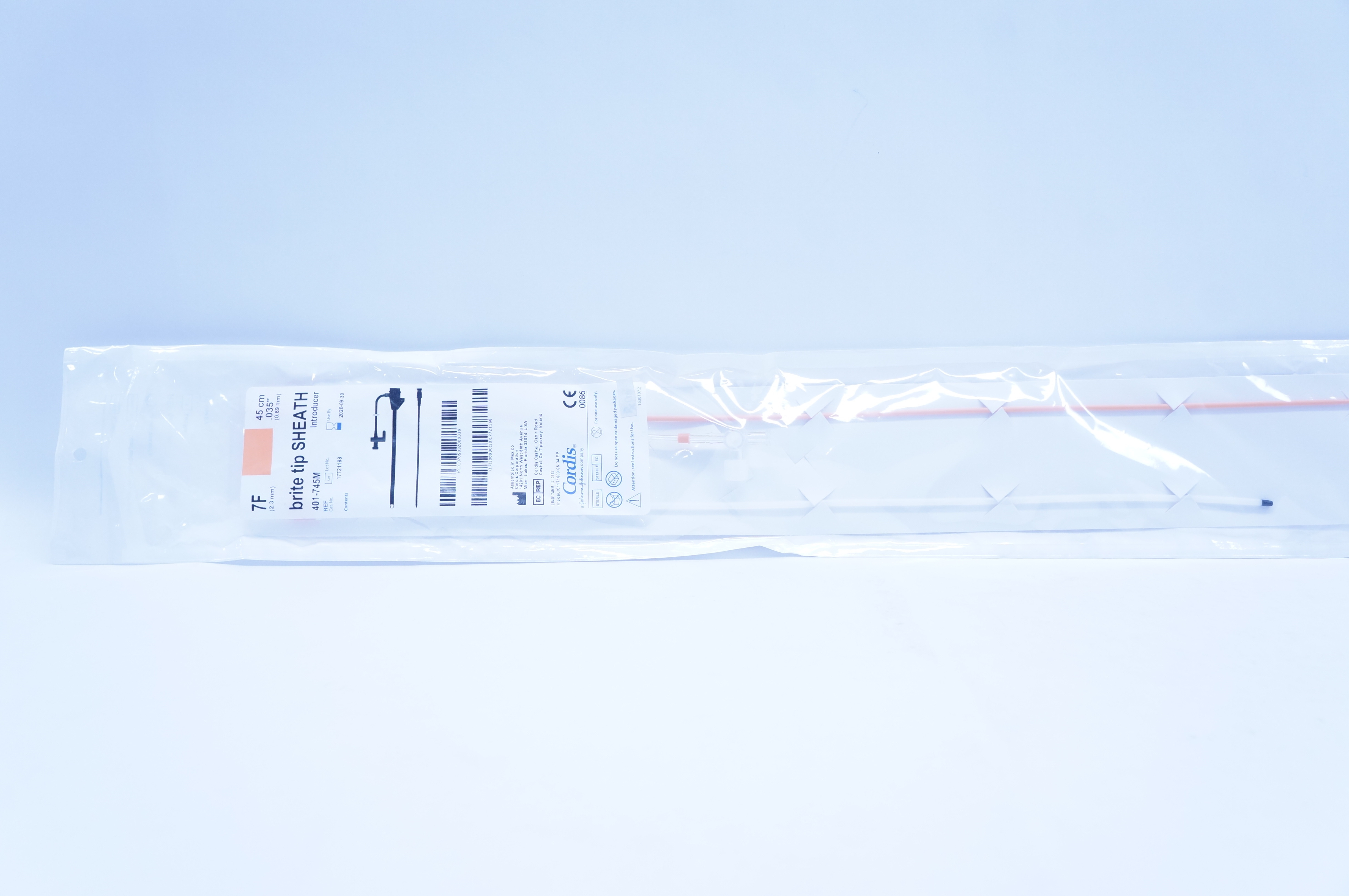 Cordis 401-745M Brite Tip Sheath Introducer 7F x .035inch x 45cm (x)