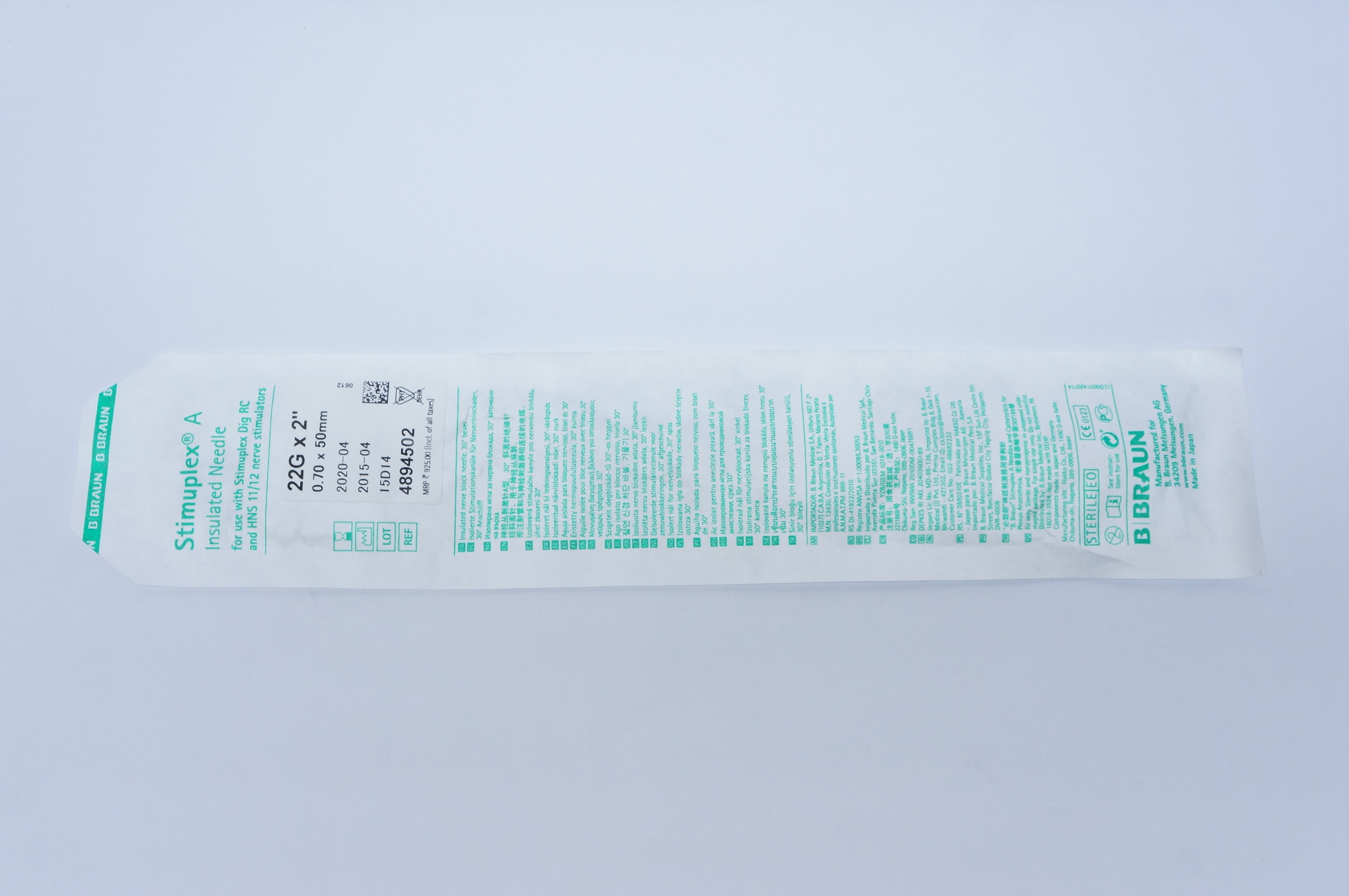 Braun 4894502 Stimuplex A Insulated Ndle 22G x 2inch (x)