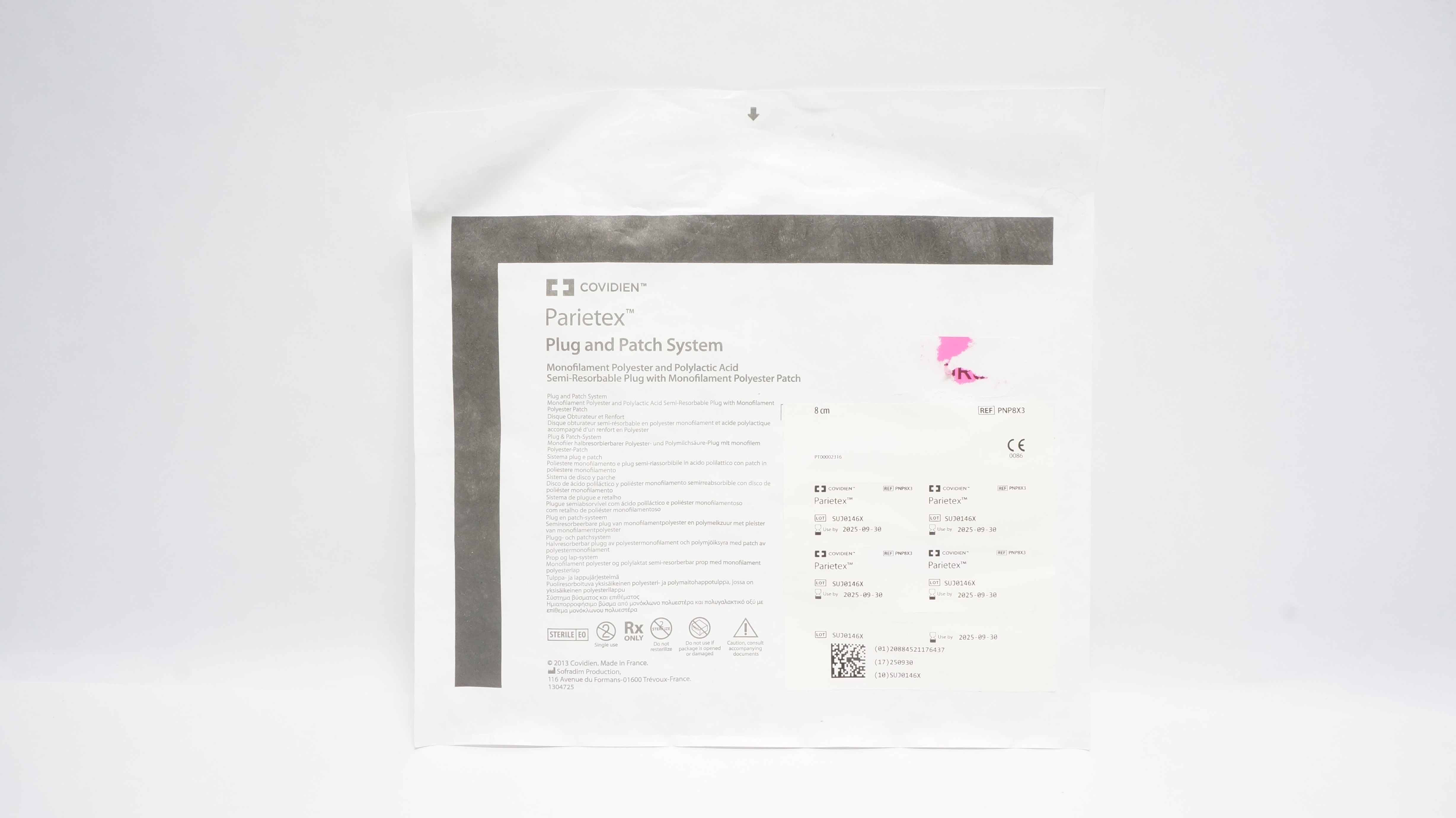 Covidien PNP8X3 Parietex Plug and Patch System 8cm (x)
