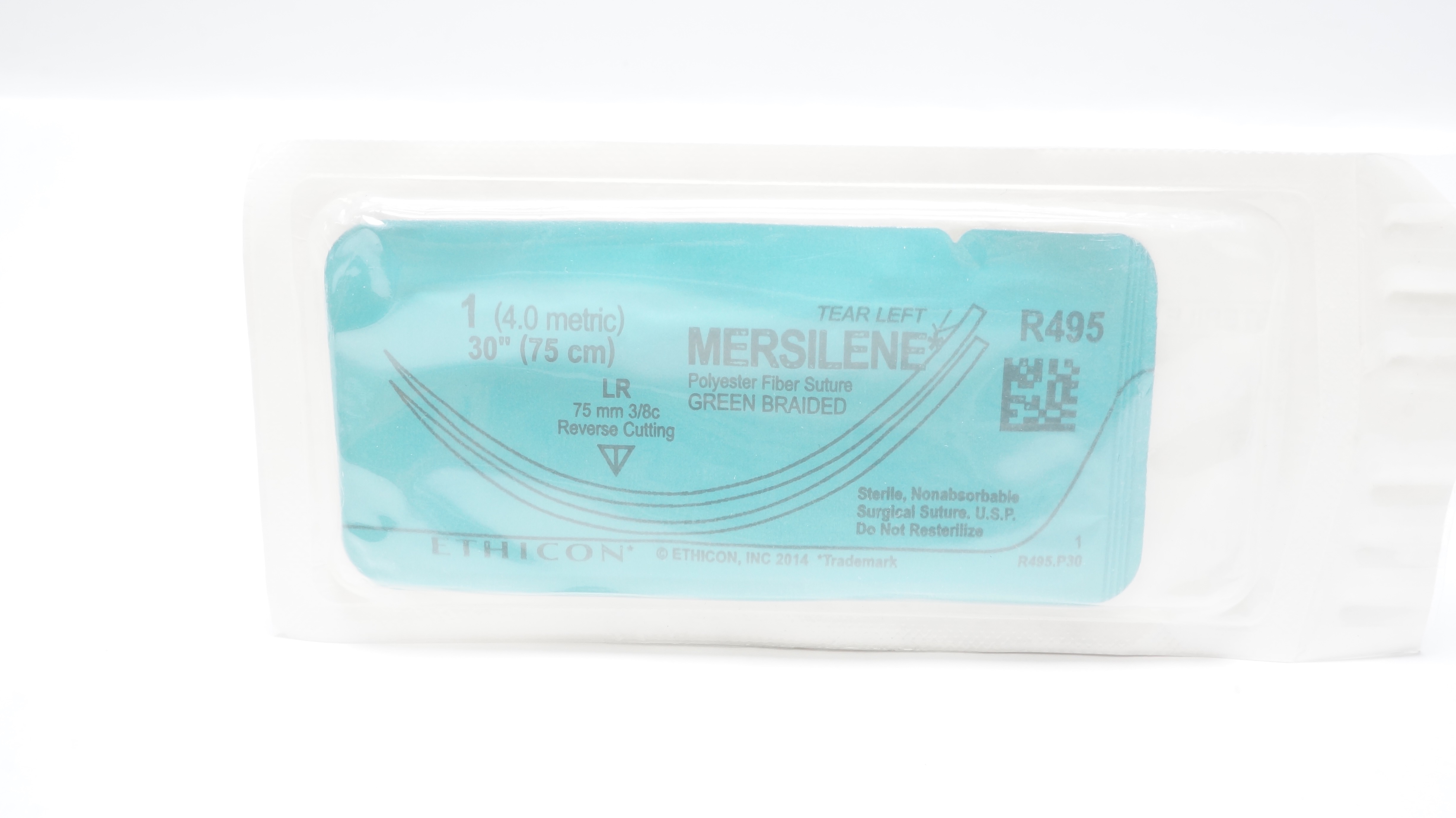 Ethicon R495 1 Mersilene Polyester Stre LR 75mm 3/8c Reverse Cutting 30 inch(x)