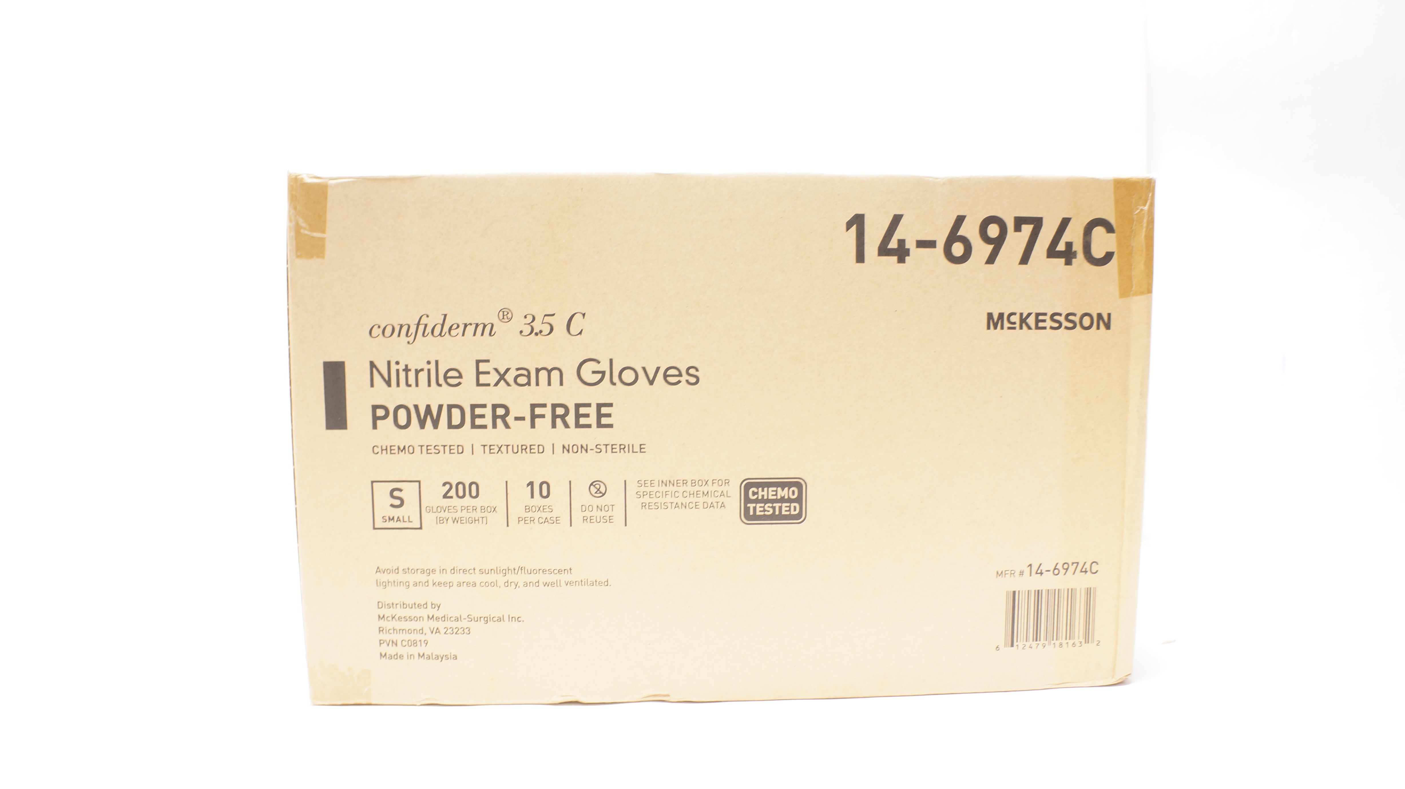 McKesson 14-6974C Confiderm Powder-Free nitrile Exam Gloves, Small -  Box of 9