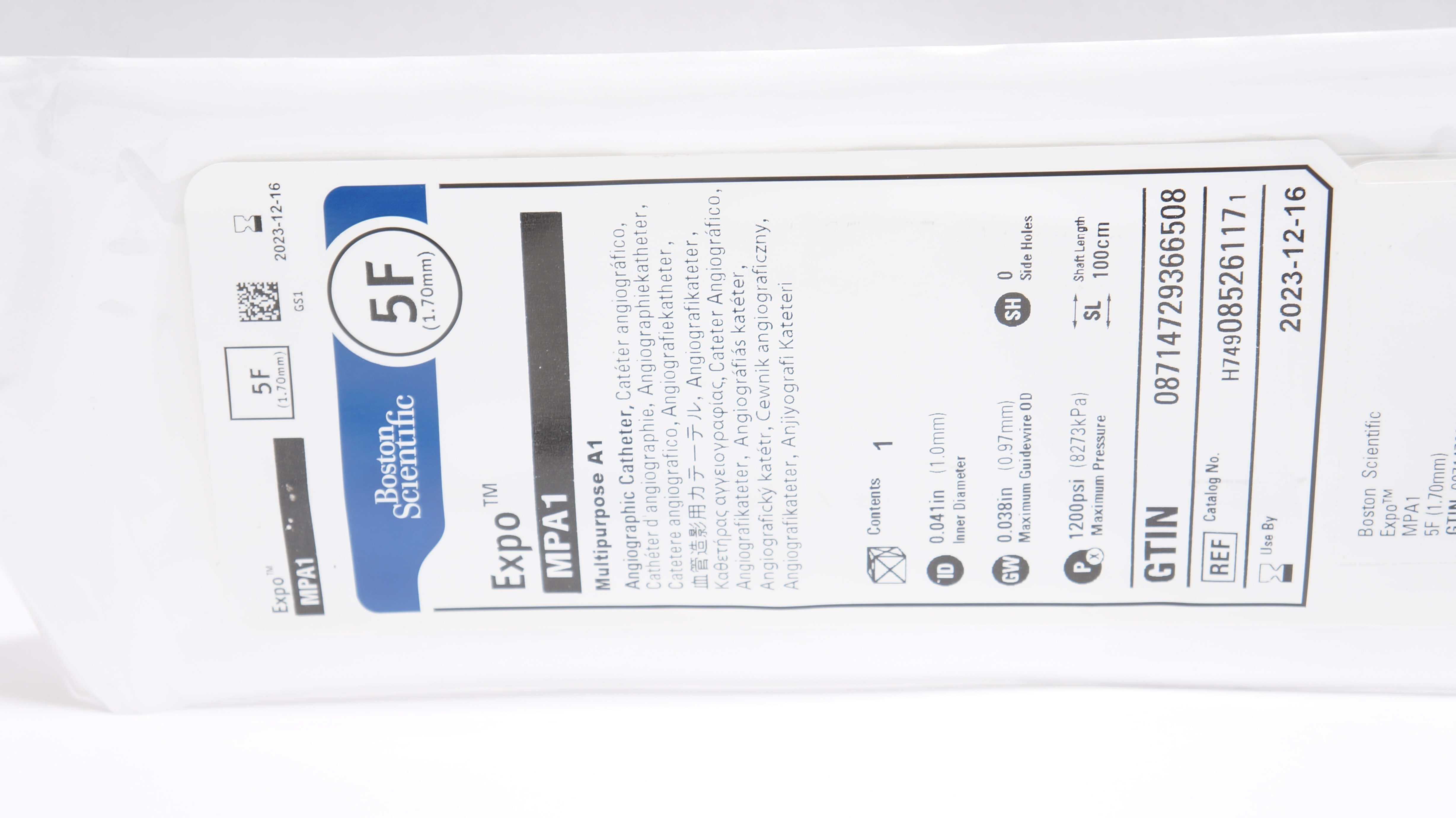 Boston Scientific H749085261171 Expo MPA1 Angiographic Cath. 5F x 0.041inch (x)