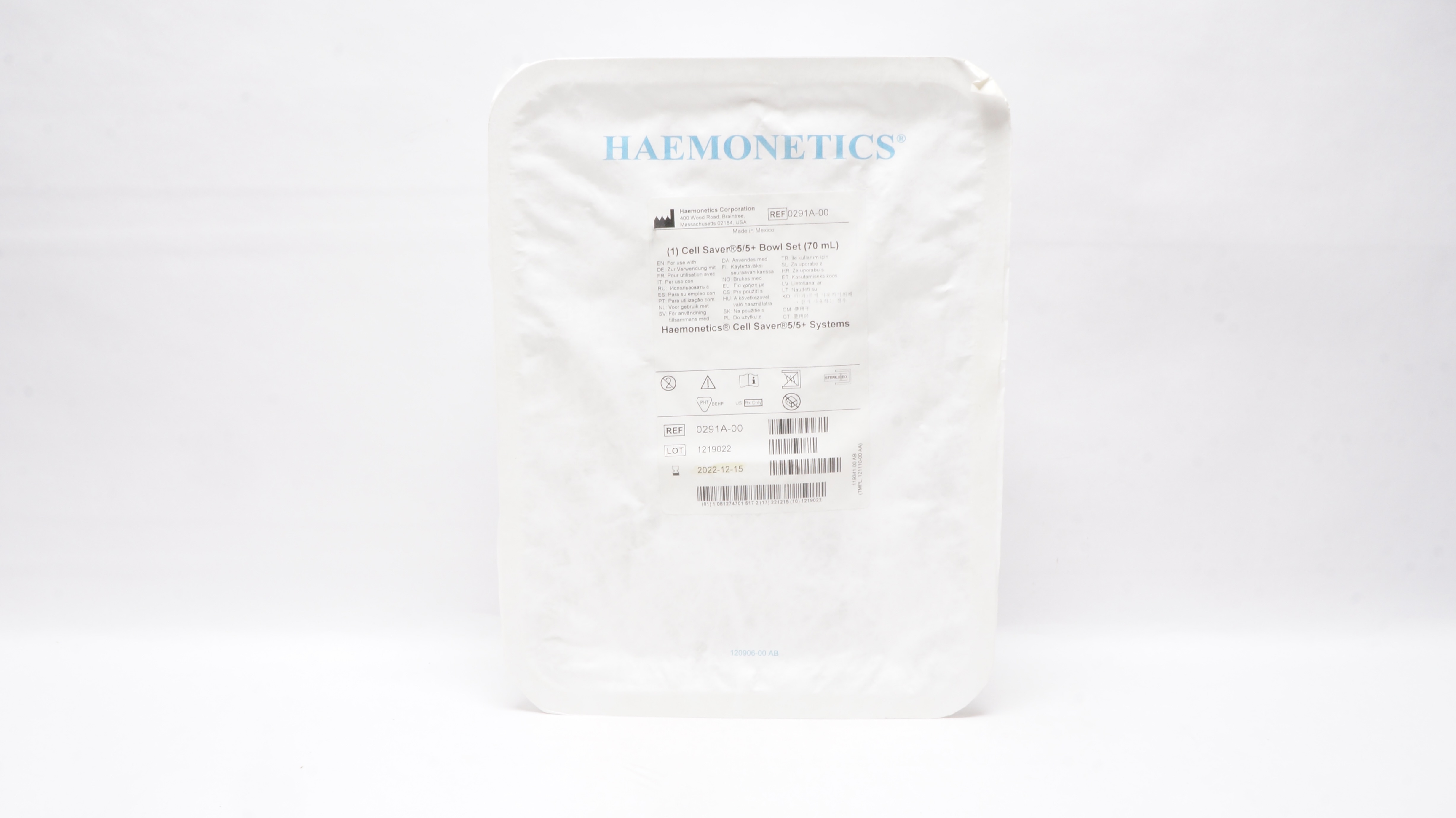 Haemonetics 0291A-00 Cell Saver 5/5+ Bowl Set 70mL (x)