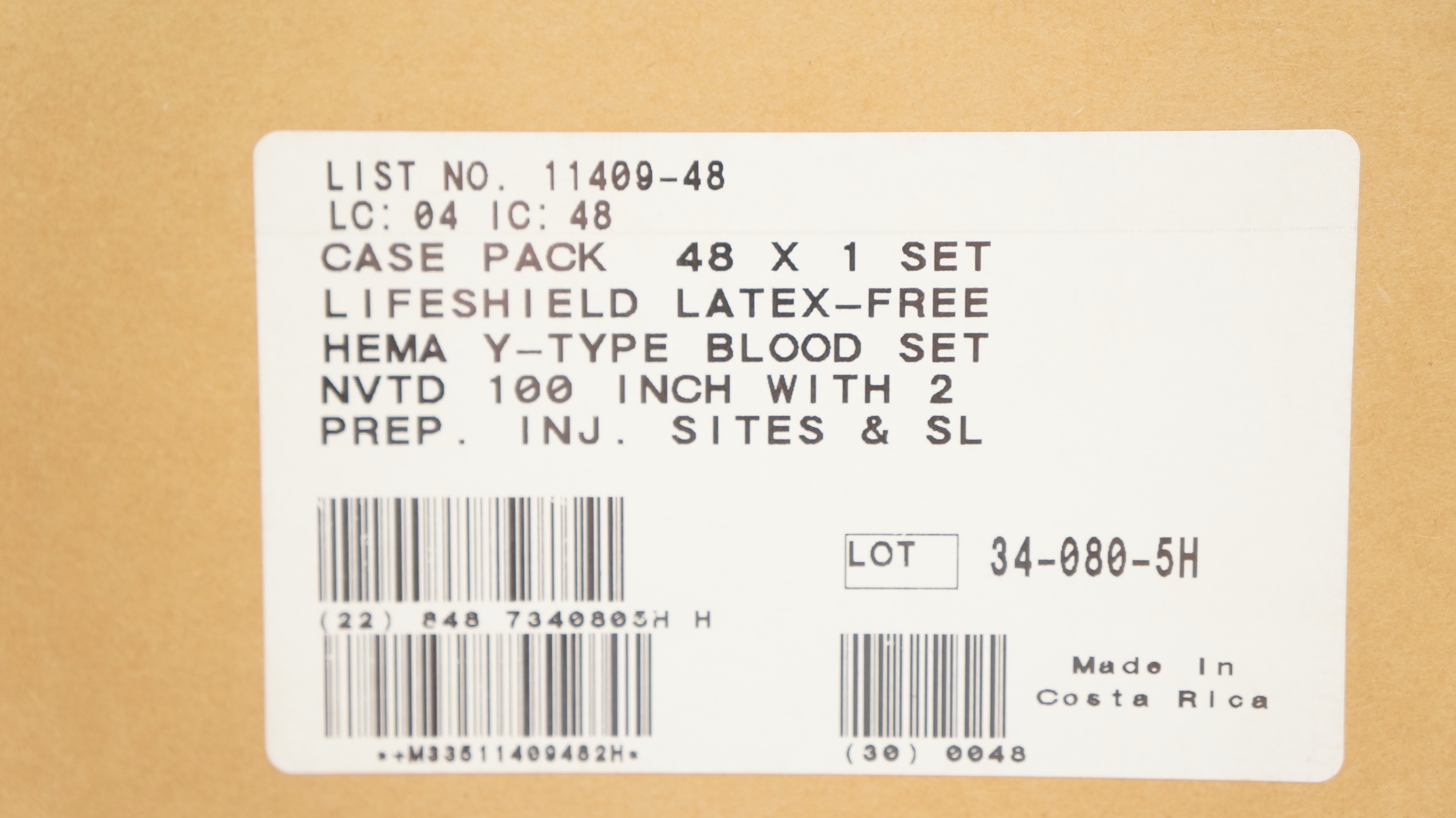 Hospira 11409-48 Lifeshield Hema II Y-Type Blood Set - Case of 48