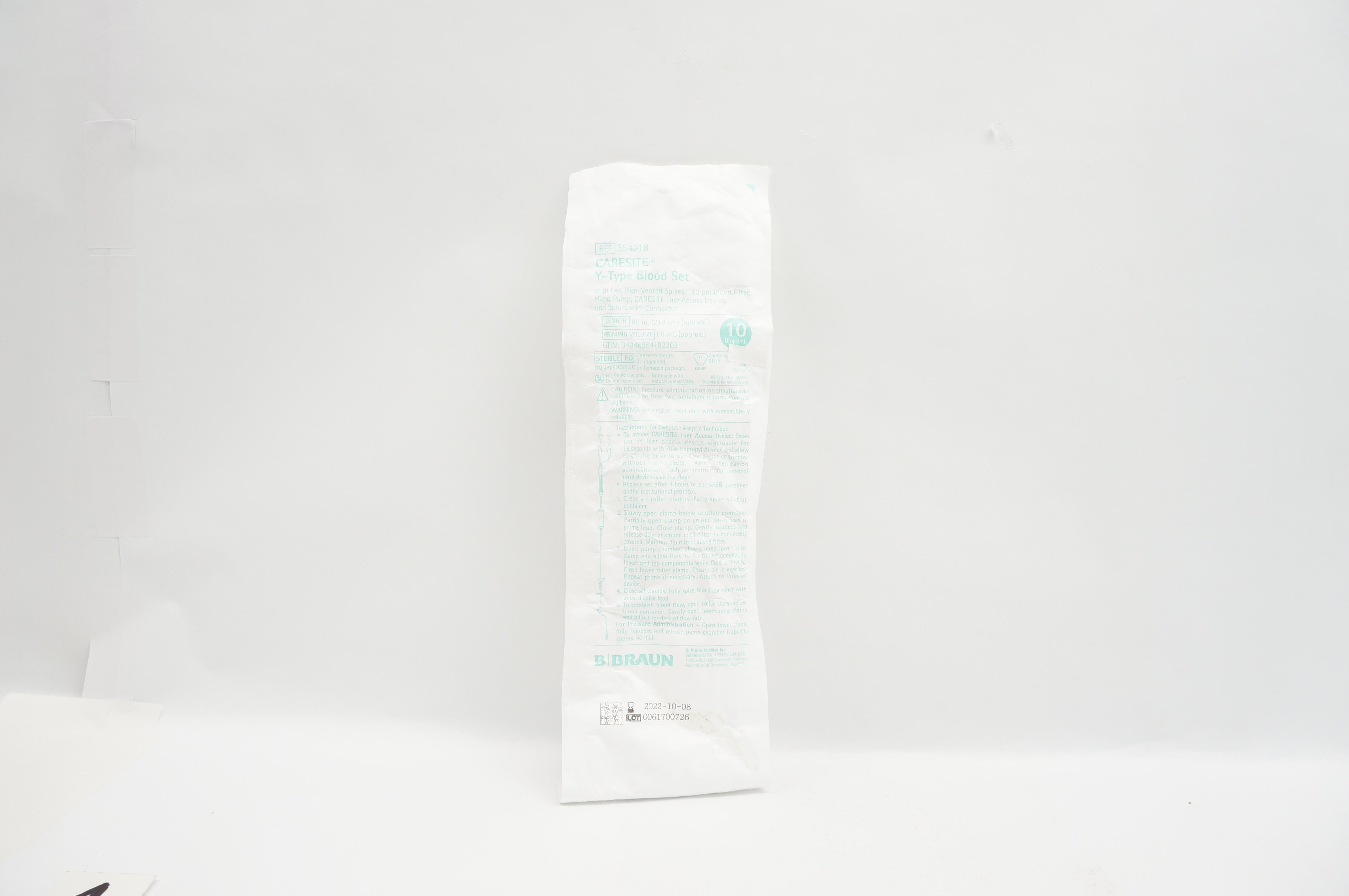 Braun 354218 Caresite Y-Type Blood Set 10Drops (x)