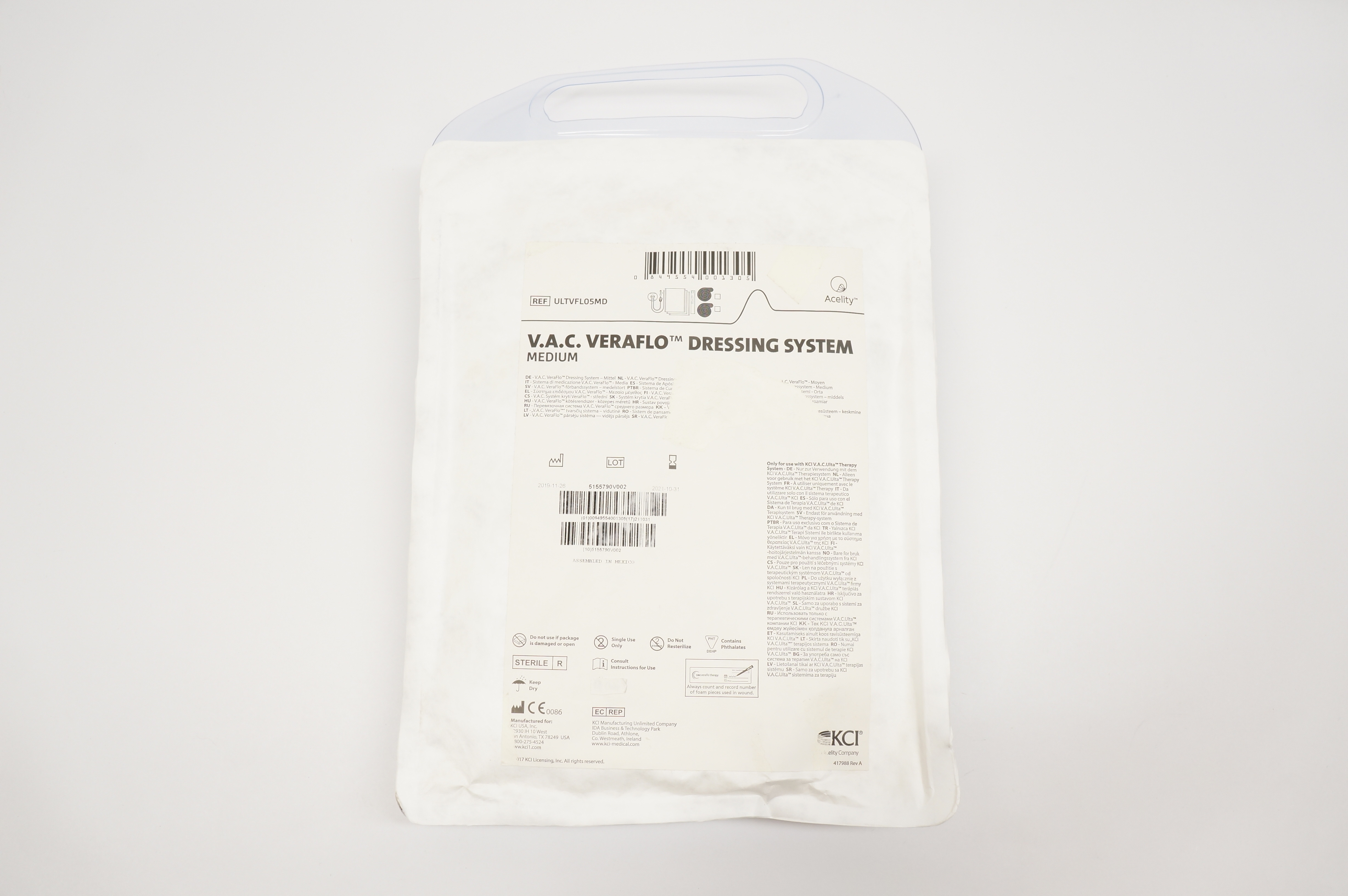 KCI ULTVFL05MD Acelity V.A.C. Veraflo Dressing System Medium