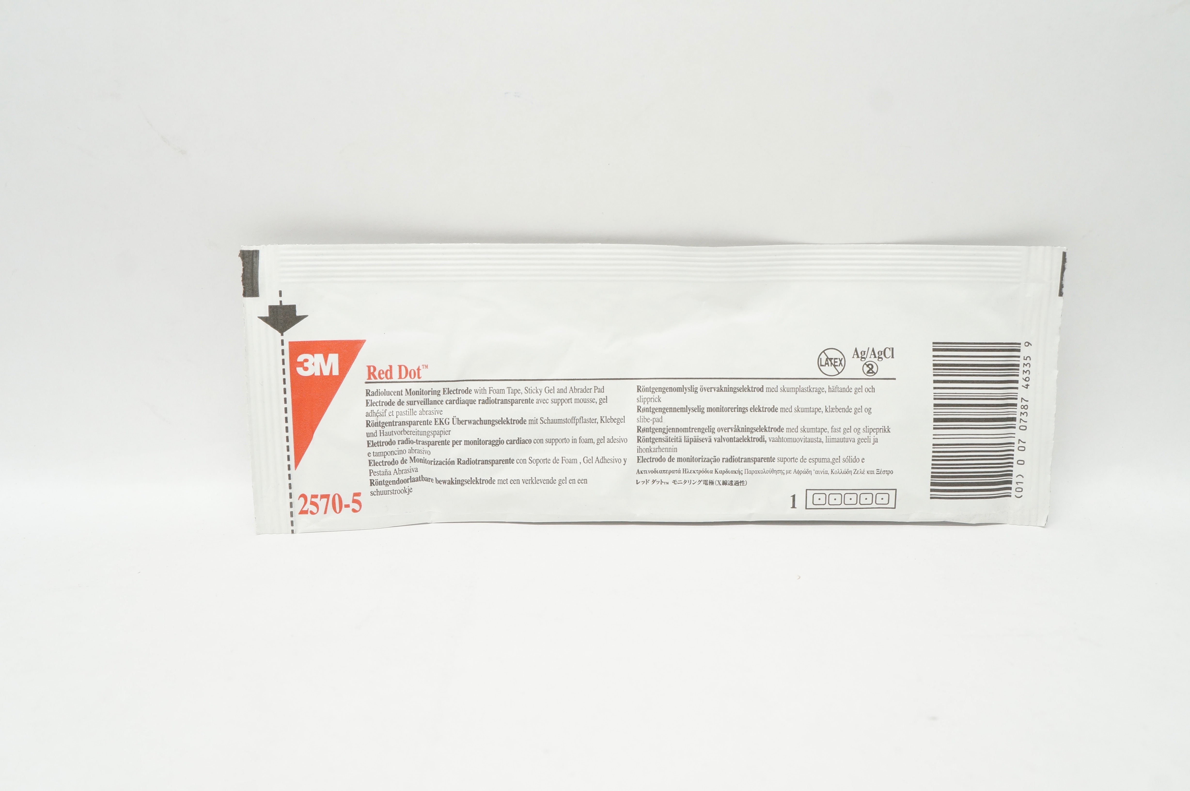 3M 2570-5 Red Dot Radiolucent Monitoring Electrode (x) - Pack of 5