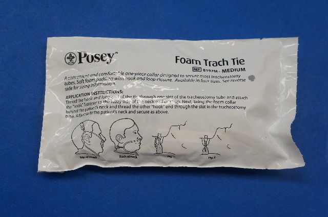 Posey 8197M Foam Trach Tie Medium, Adolescent and Adult, Neck 9-14