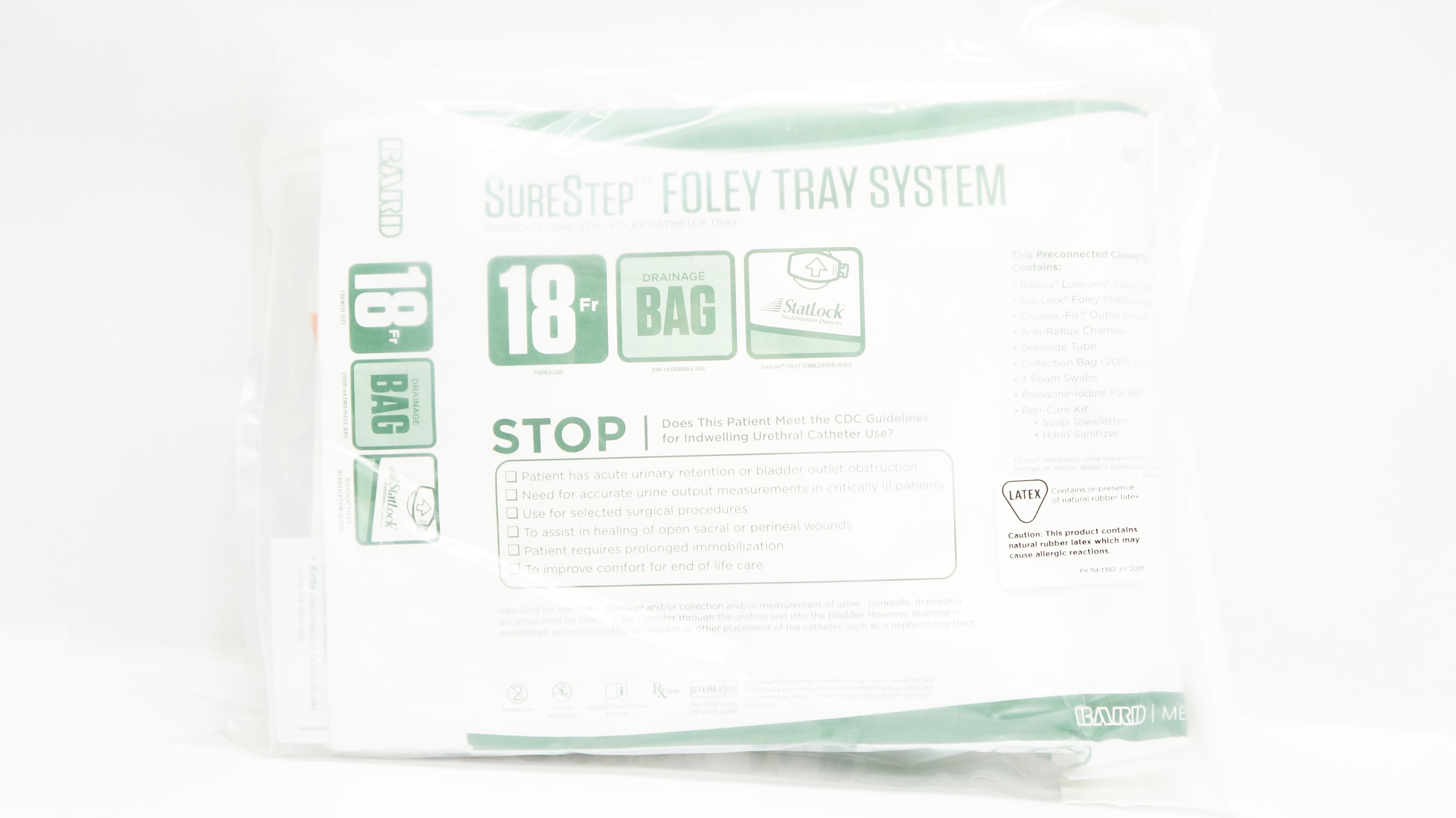 Bard A899918 SureStep Foley Tray System 18 Fr Cath. 2000mL Drainage Bag