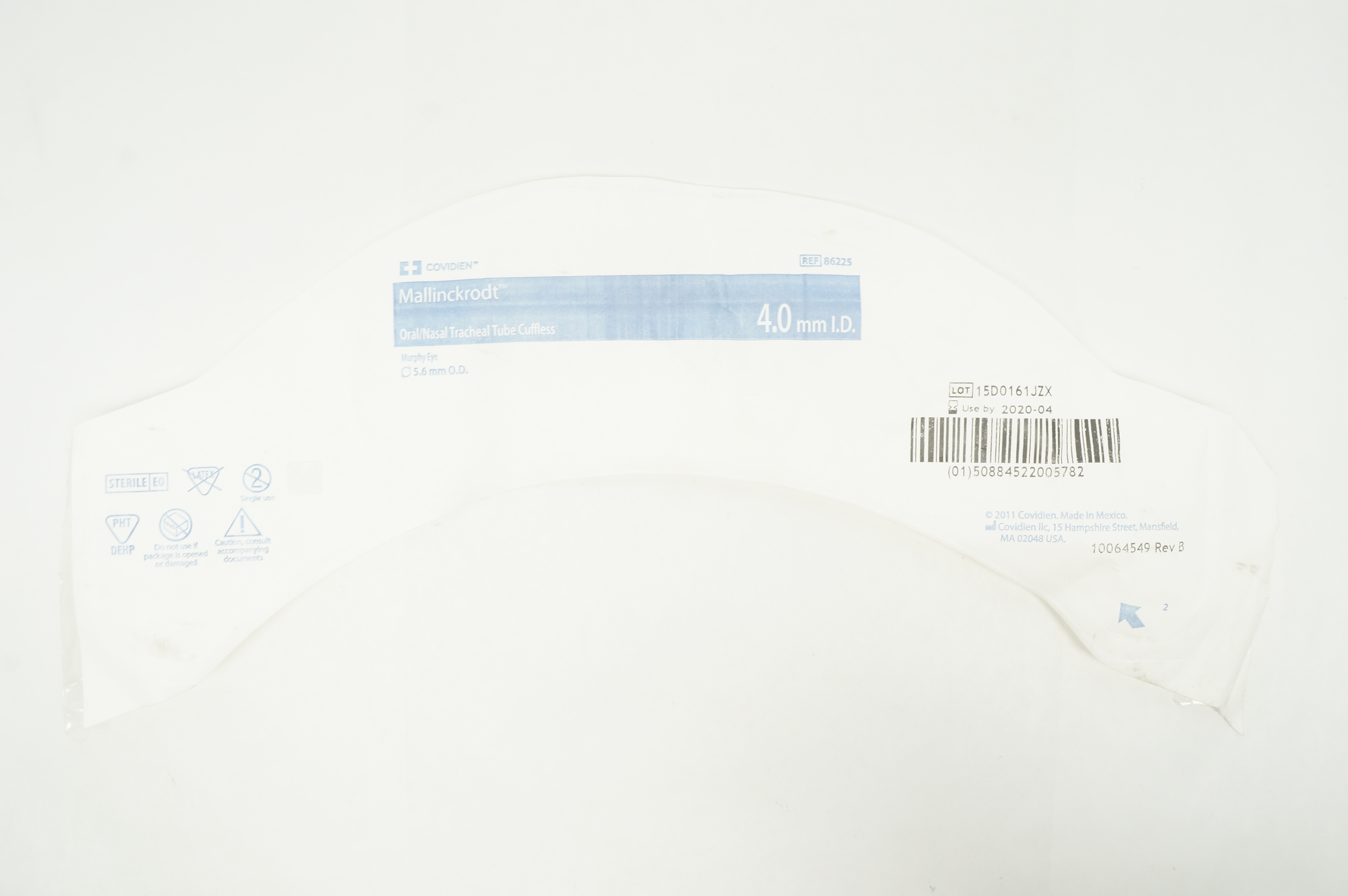 Covidien 86225 Mallinckrodt Oral/Nasal Tracheal Tube Cuffless 4.0 x 5.6mm (x)