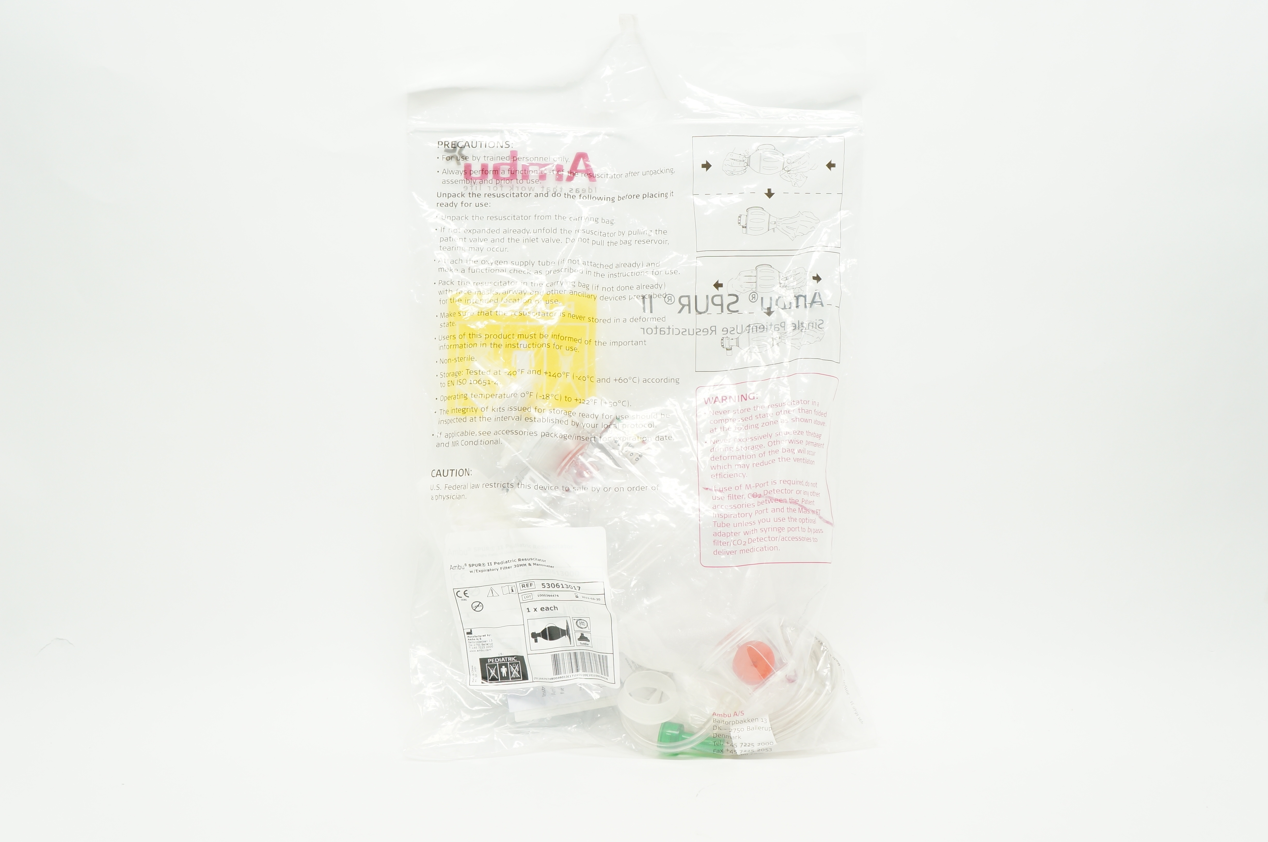 Ambu 530613017 Pediatric Resuscitator with Expiratory Filter 30mm & Manometer