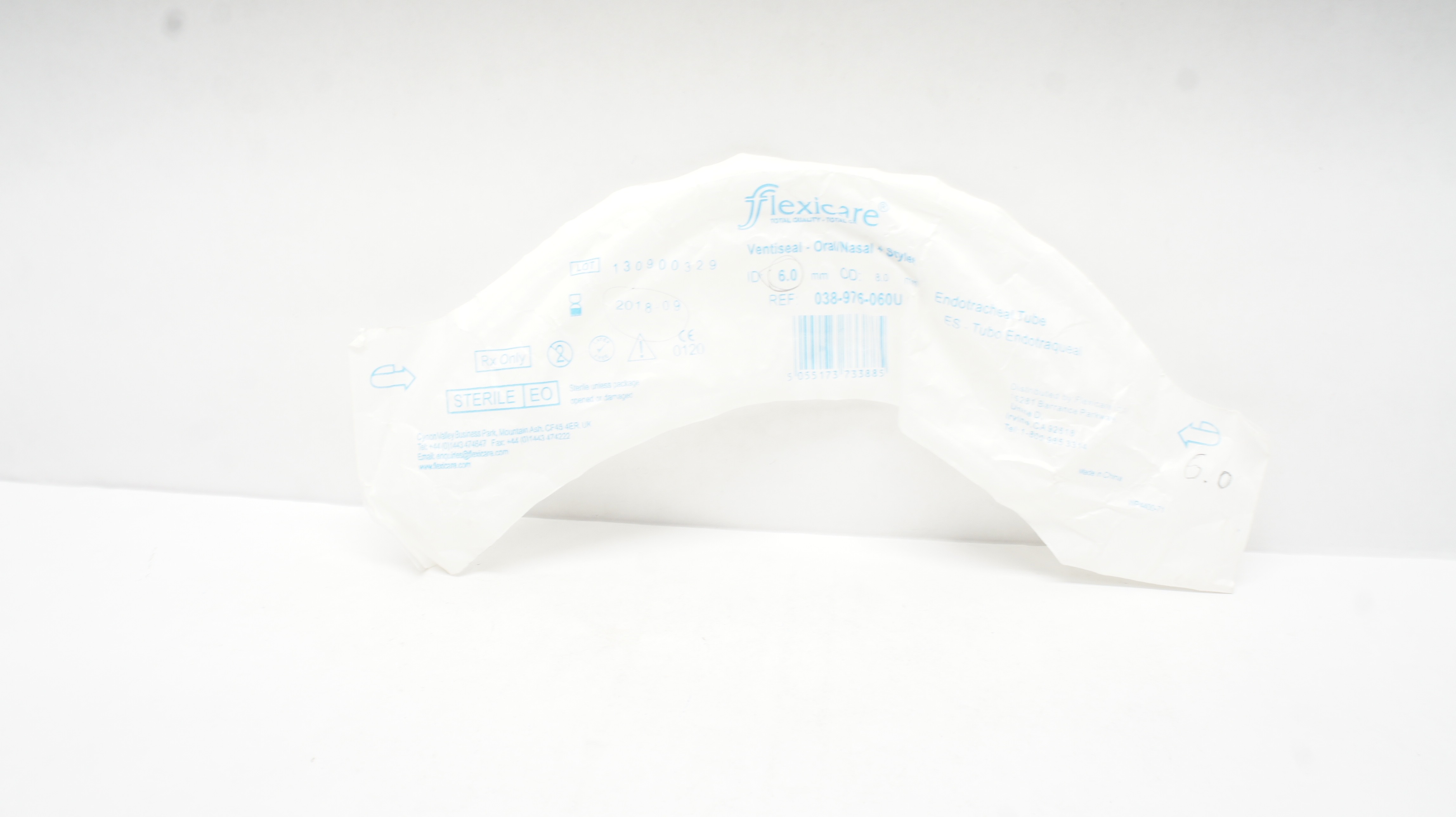 Flexicare 038-976-060U VentiSeal ET Tube Oral/Nasal ID 6.0 x OD 8.0mm (x)