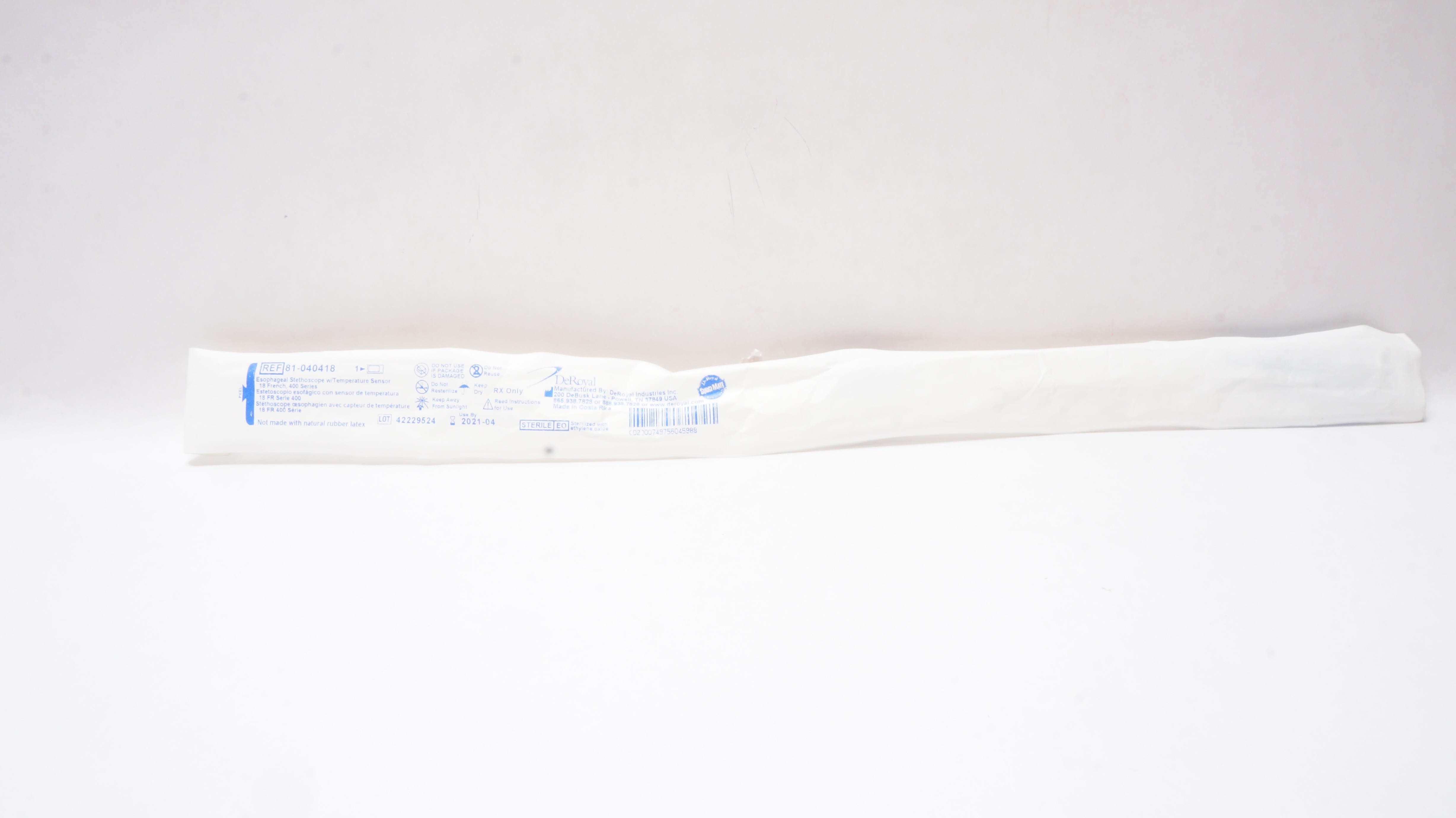 DeRoyal 81-040418 Esophageal Stethoscope with Temperature Sensor 18Fr. (x)