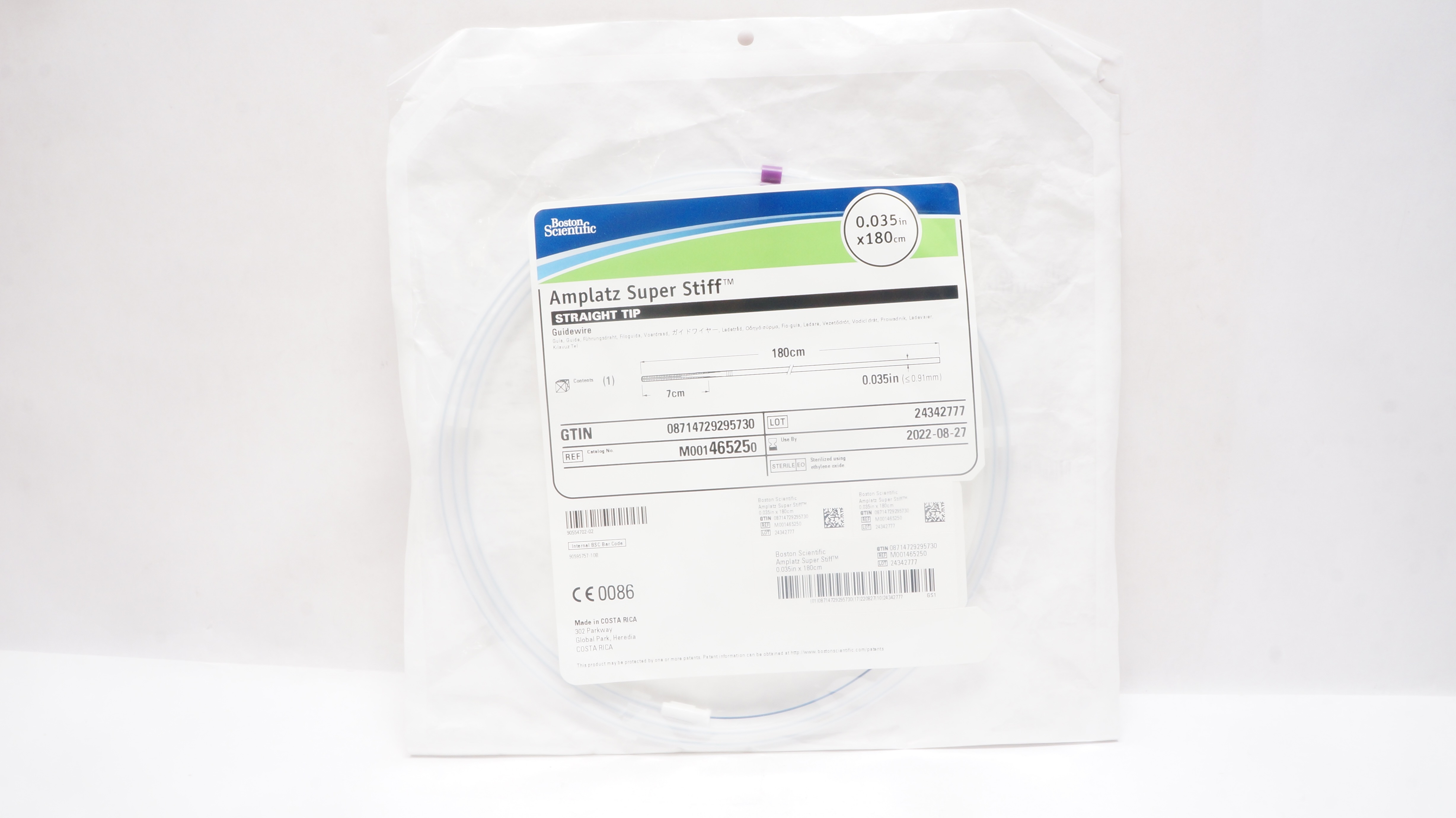 Boston Scientific M001465250 Amplatz Super Stiff Guidewire 0.035 in. x 180 cm(x)