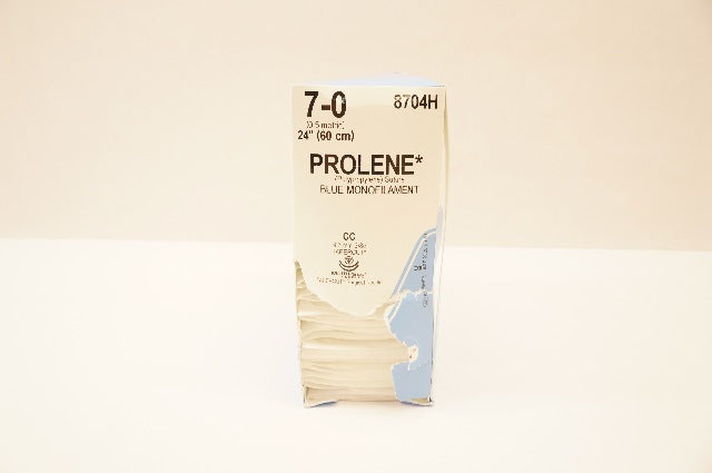 Ethicon 8704H 7-0 PROLENE Stre CC 9.3mm 3/8c Tapercut 24 inch - Box of 31
