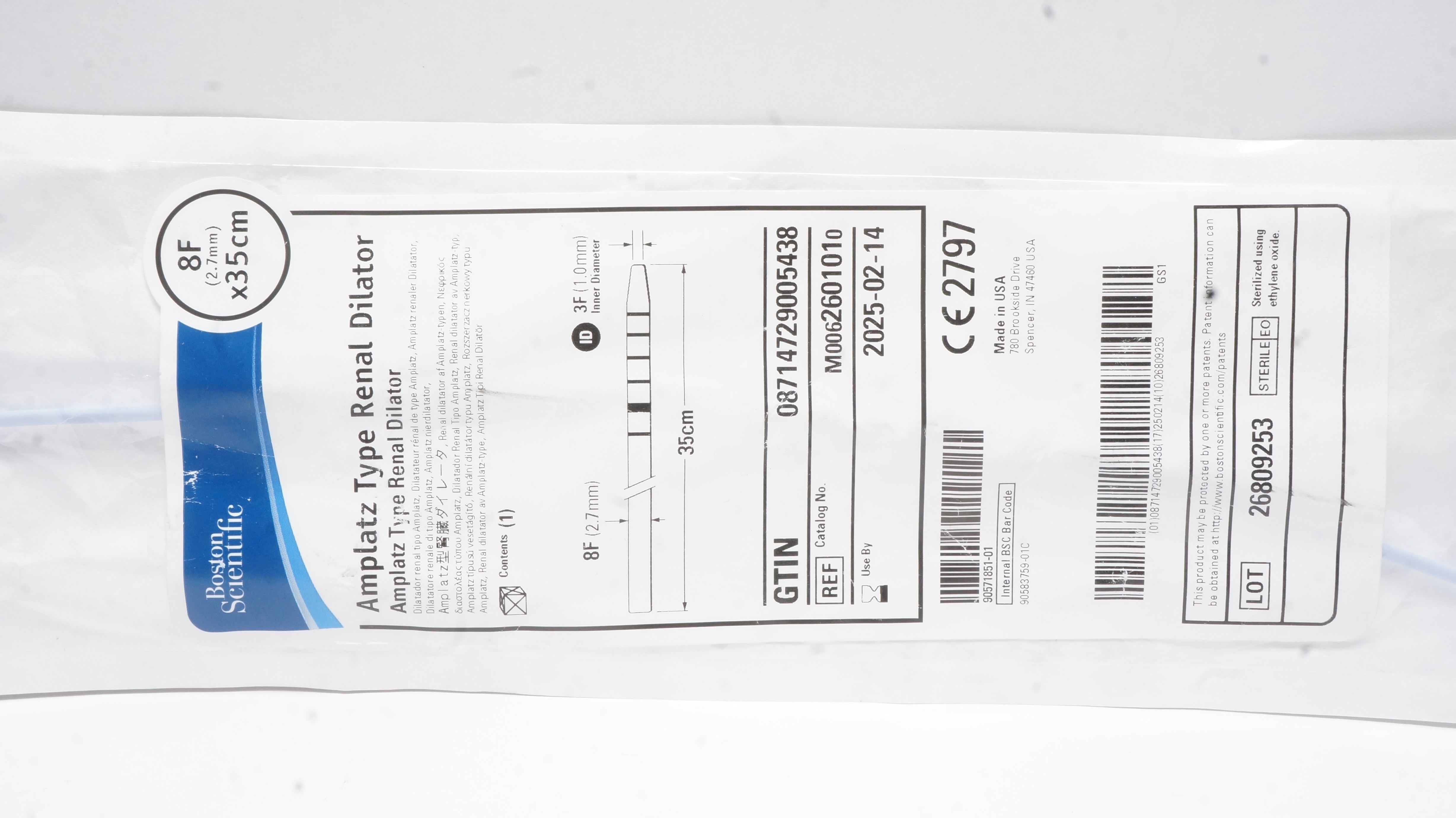 Boston Scientific M0062601010 Amplatz Type Renal Dilator 8F x 35cm