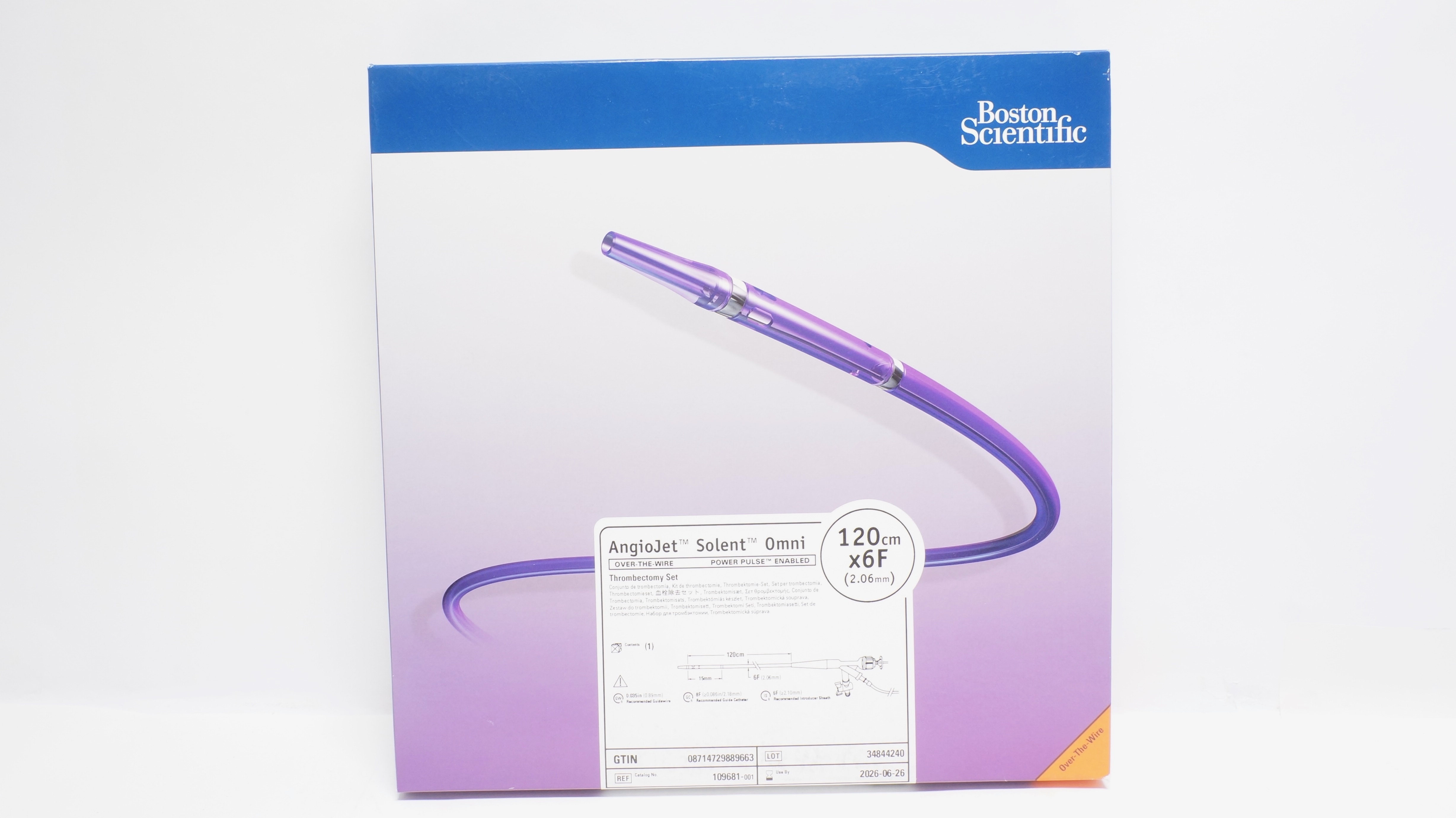 Boston Scientific 109681-001 AngioJet Solent Omni Thrombectomy Set 120cm x 6F