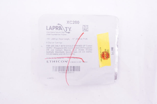 Ethicon XC200 LAPRATY Absorbable Stre Clips 0.118inch x 0.12inch