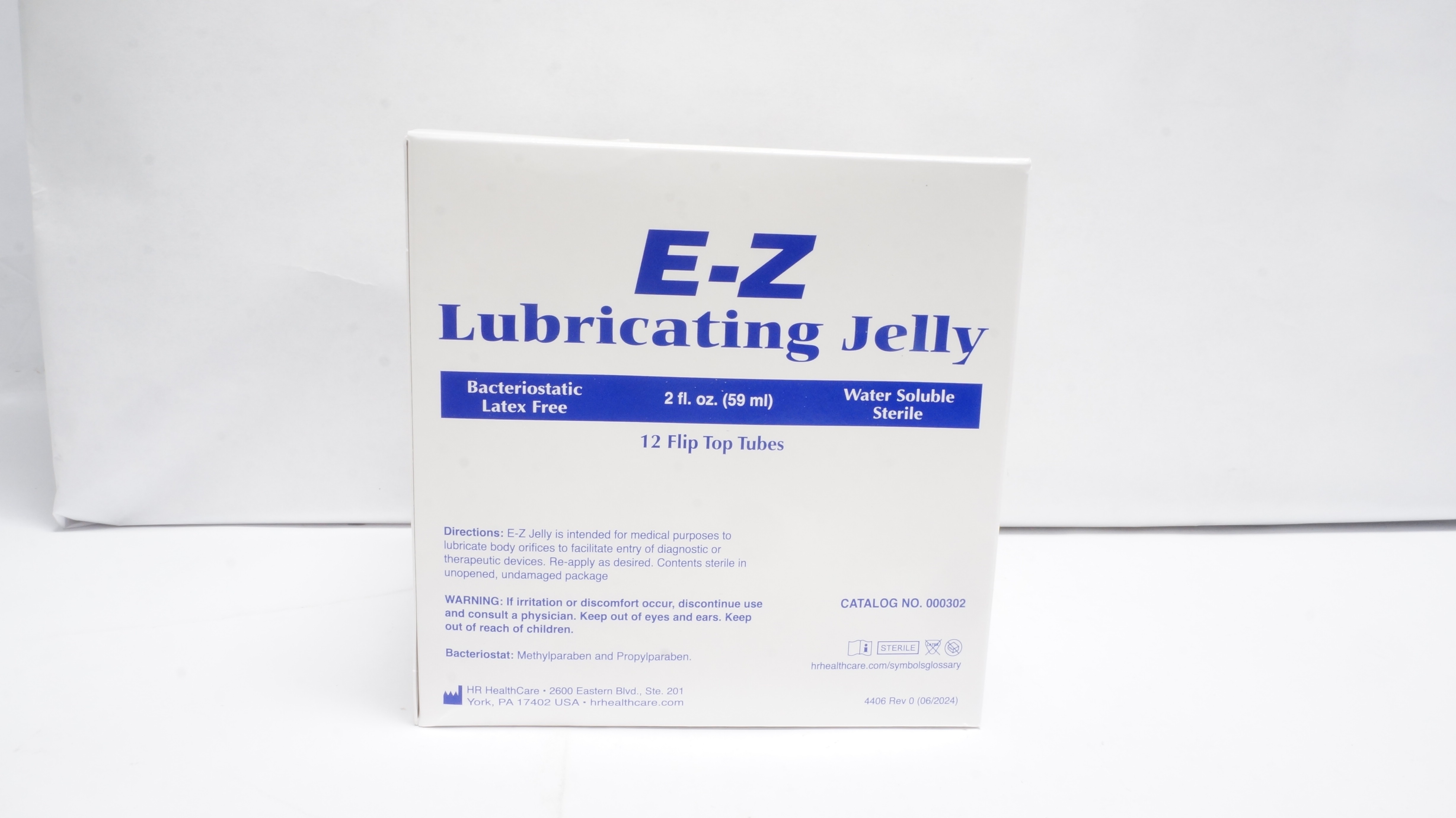 HR HealthCare 000302 E-Z Lubricating Jelly FLip Top Tubes 2fl.oz. - Box of 11