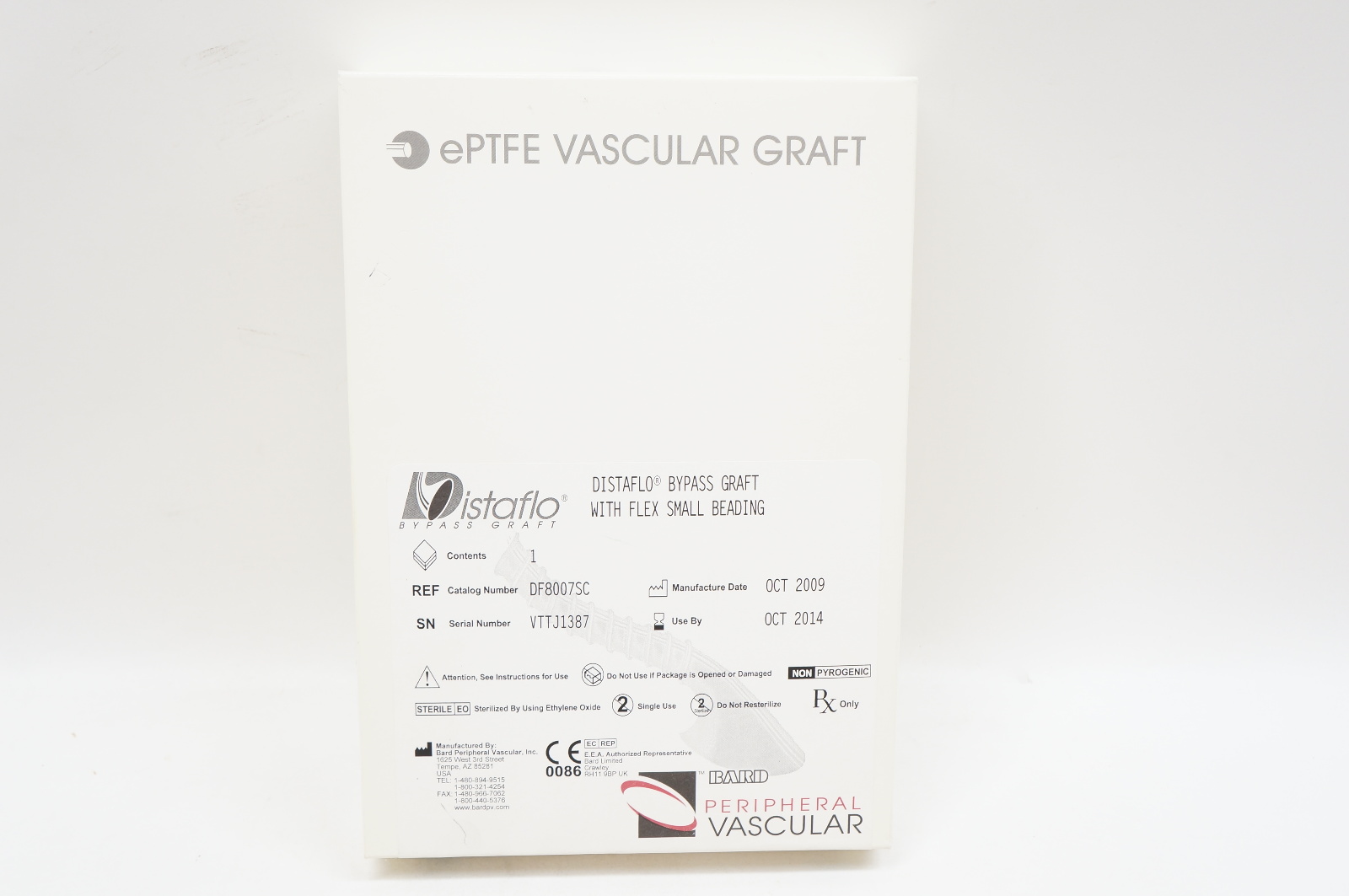 Bard DF8007SC Distaflo Bypass Graft With Flex Small Beading, 7mm x 80cm (x)