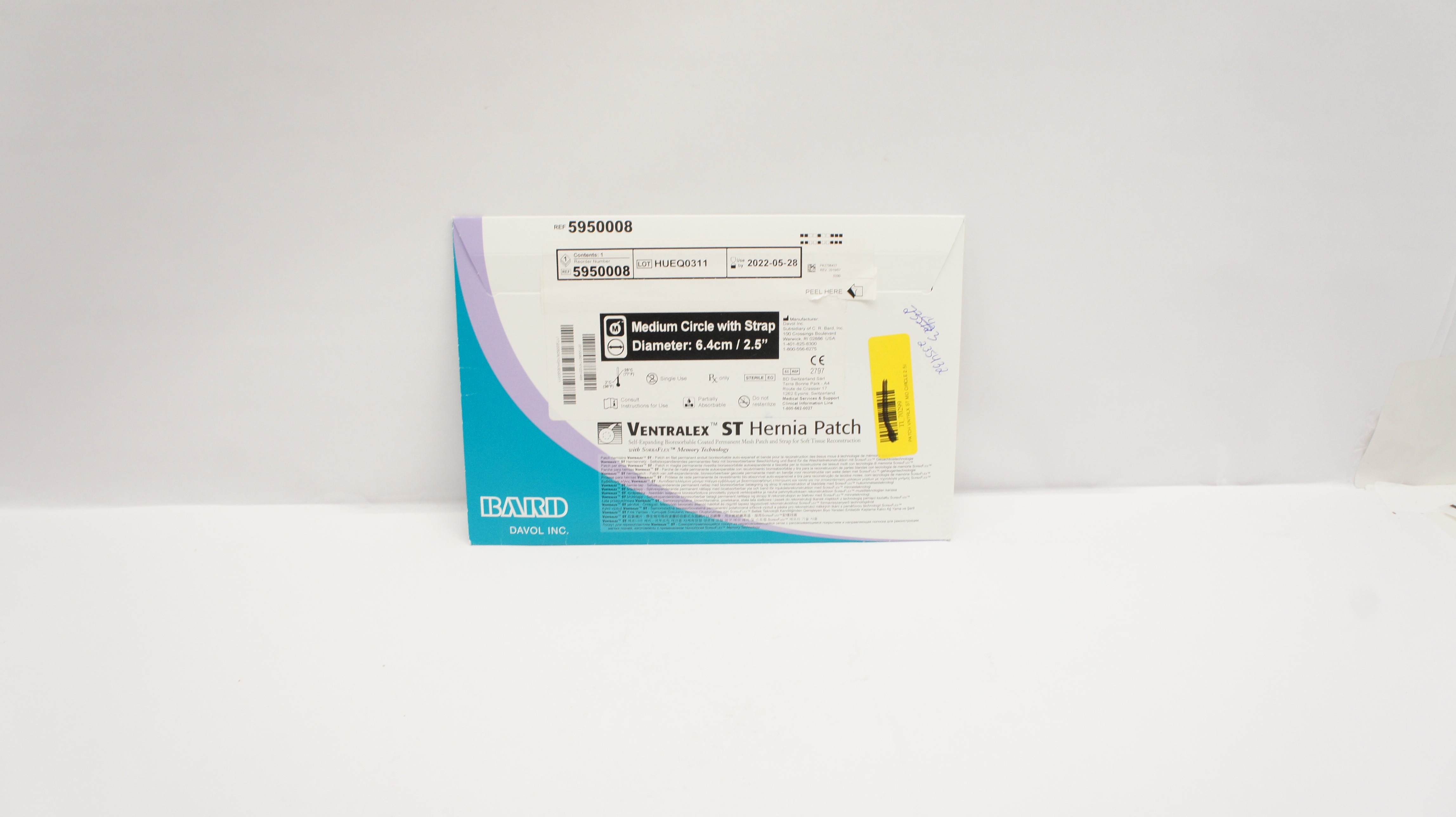 Bard 5950008 Ventralex ST Hernia Patch Medium Circle with Strap 2.5inch (x)