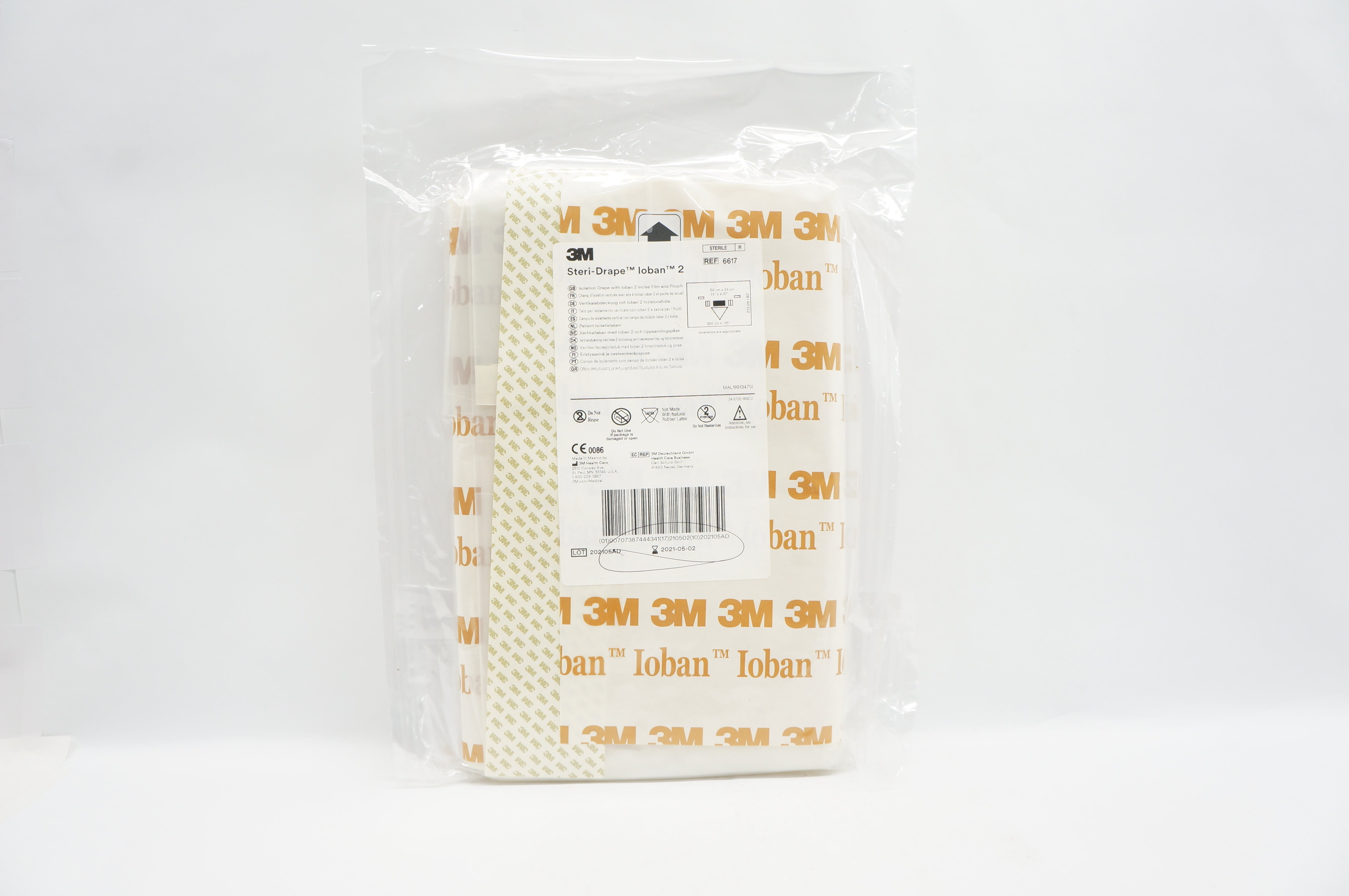 3M 6617 Steri-Drape Isolation Drape w/Loban 2 Incise Film&Pouch 19 x 9.37in. (x)