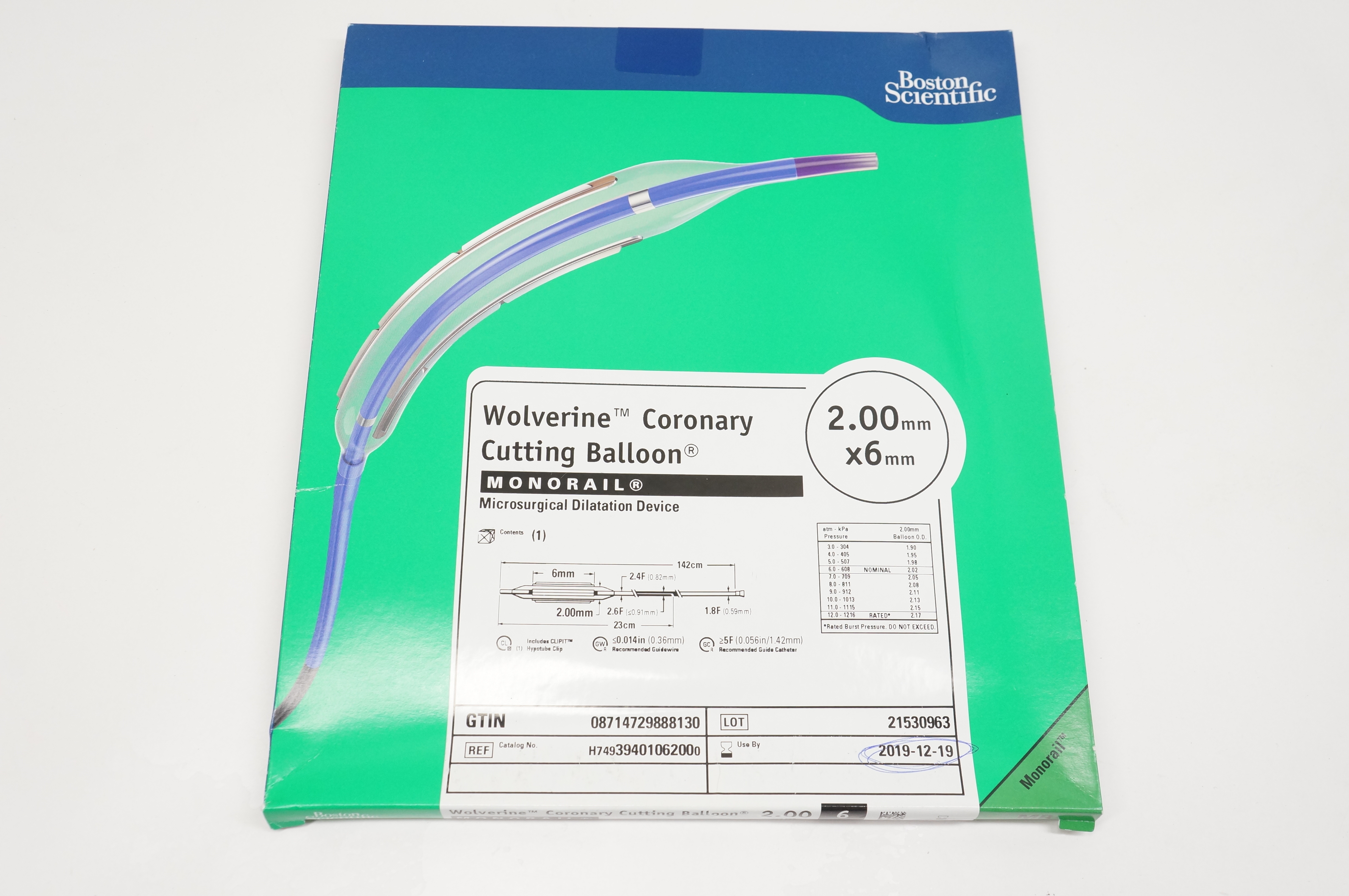 Boston Scientific 3940106200 Wolverine Coronary Cutting Balloon 2.00mm x 6mm (x)