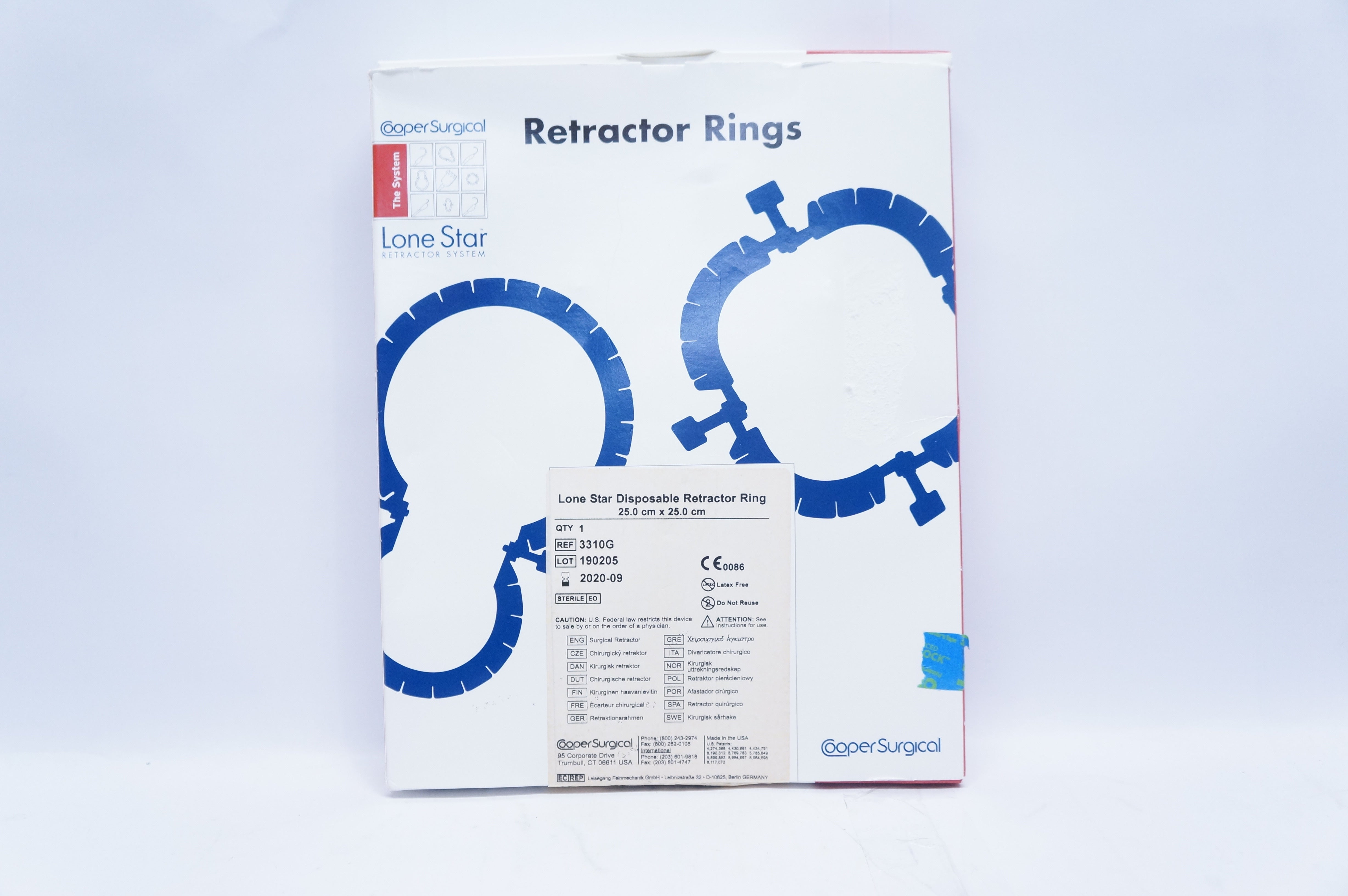 Cooper Surgical 3310G Lone Star Disposable Retractor Ring 25cm 25cm (x)