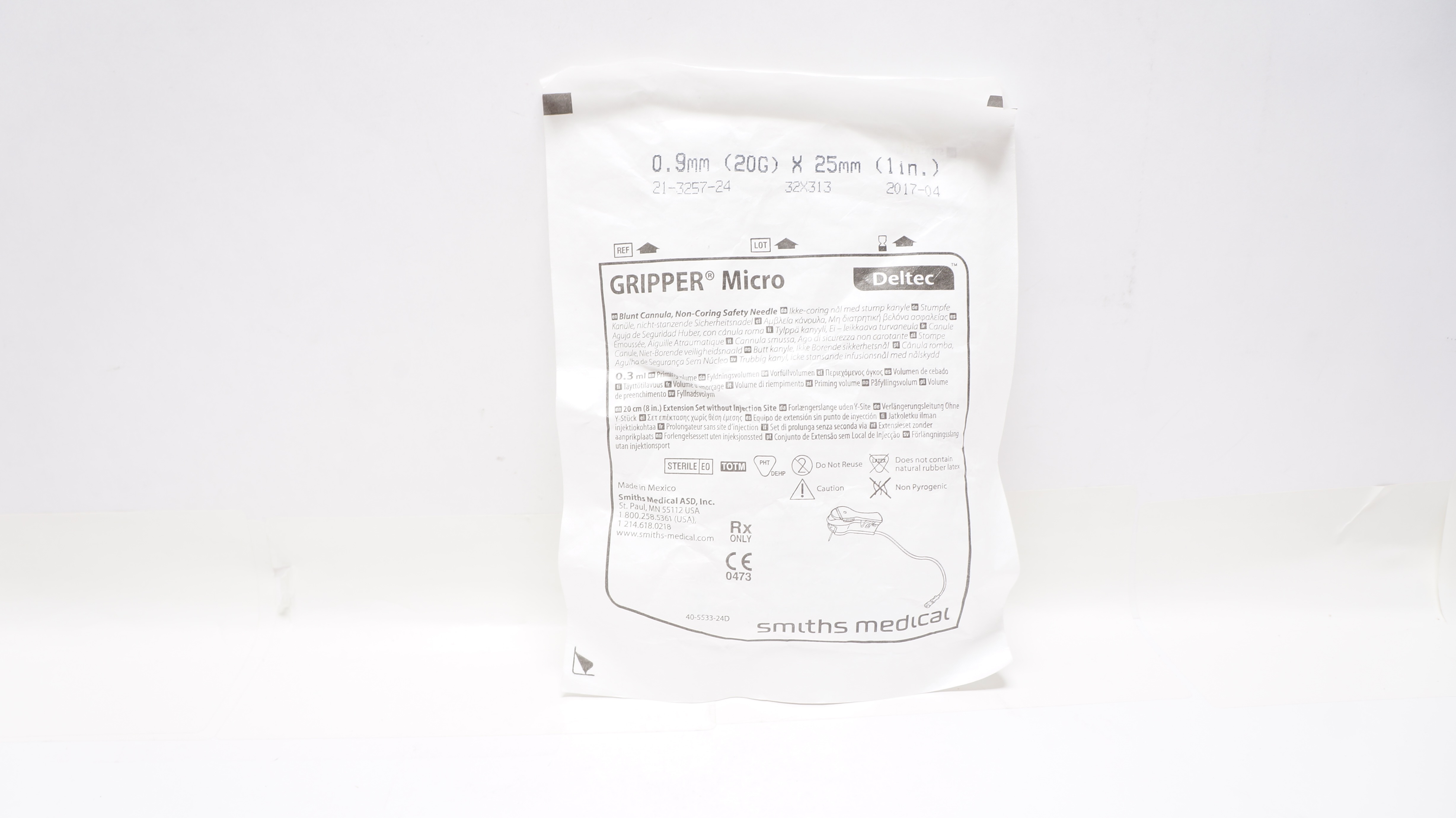 Smiths Medical 21-3257-24 Deltec Gripper Micro Blunt Cannula 8 inch x 0.3 mL (x)