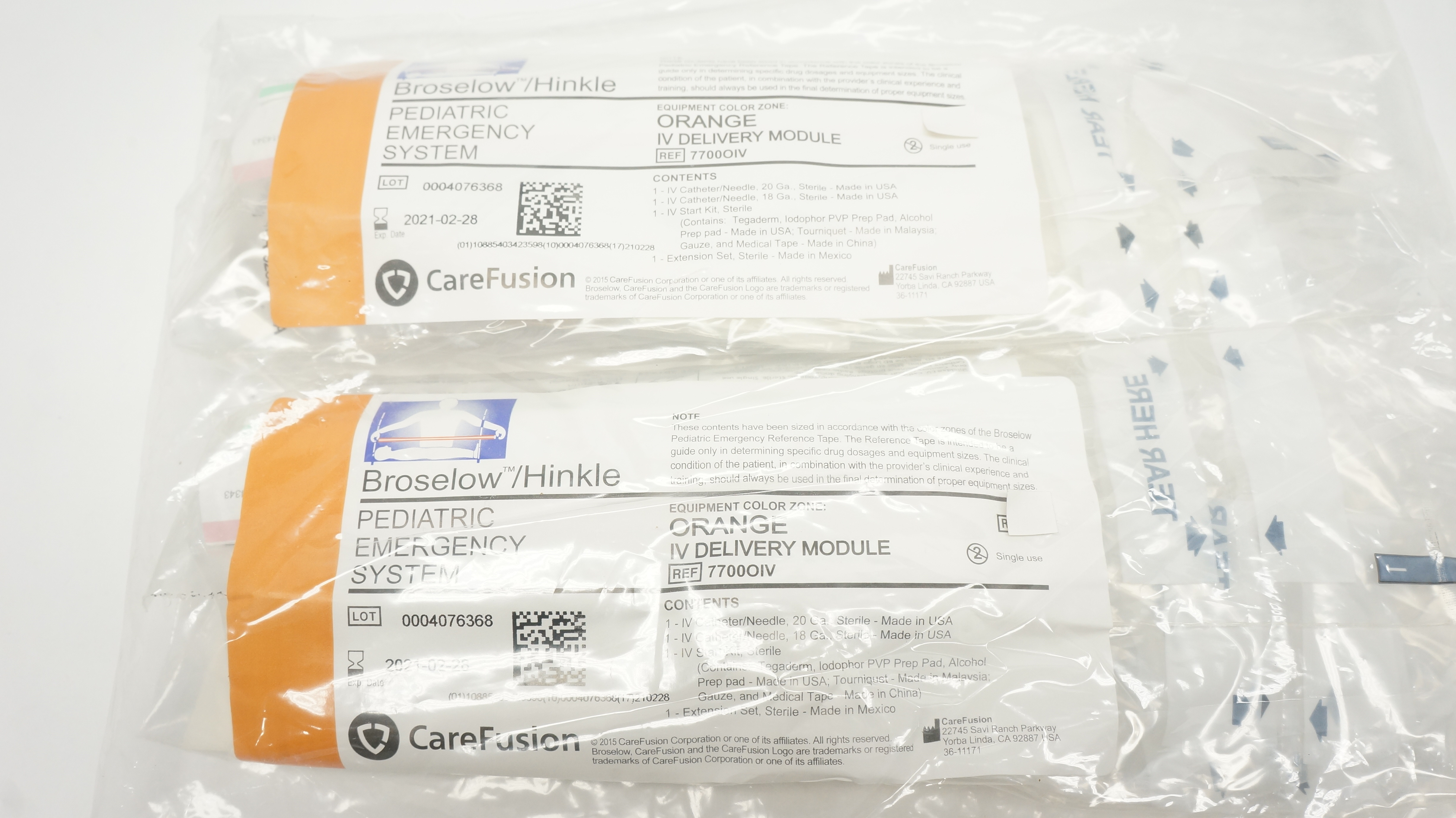 CareFusion 7700OIV Pediatric Emergency System IV Delivery Module (x) - Pack of 2