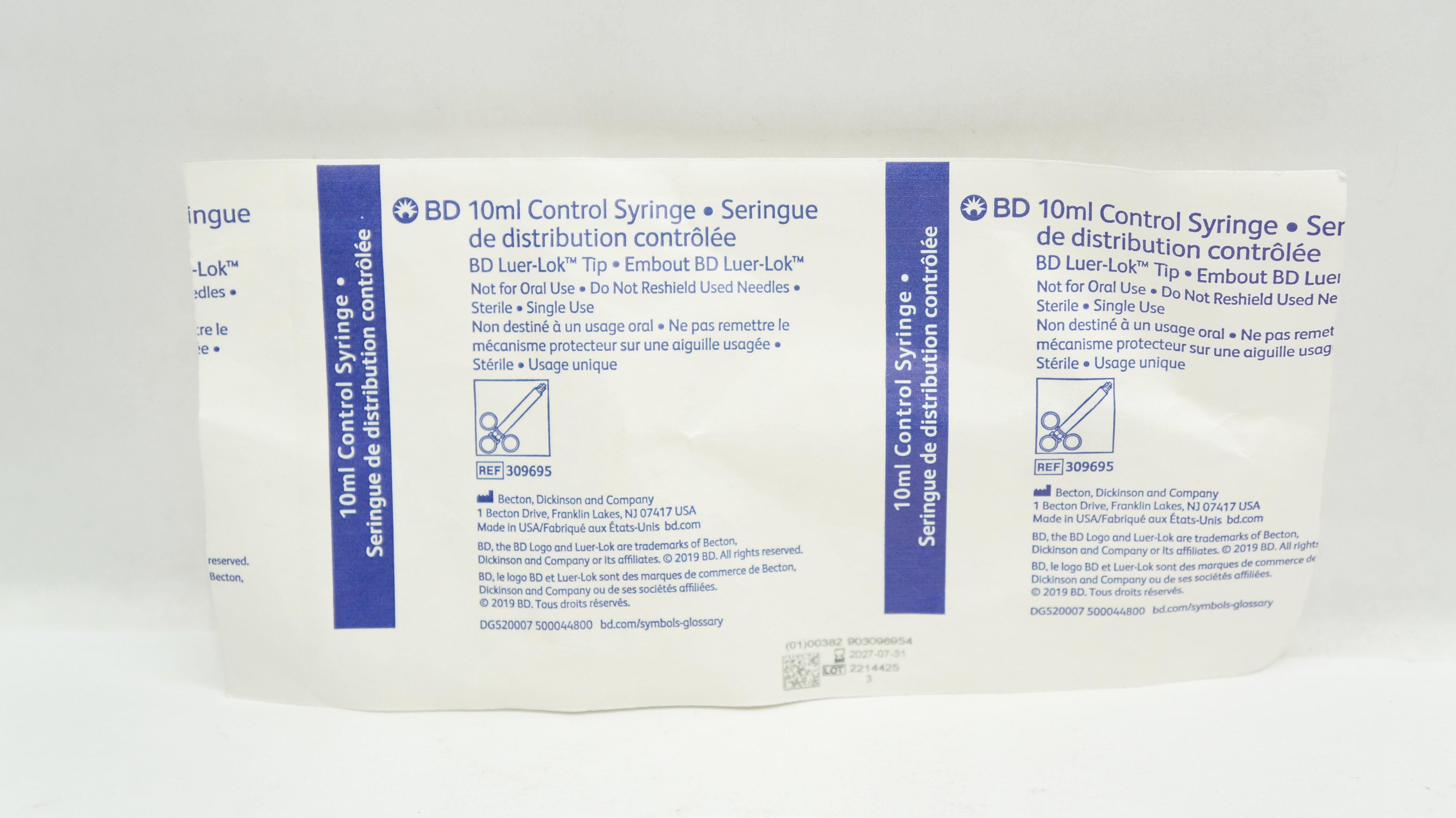 BD 309695 Luer-Lok Tip Control Syringe 10ml