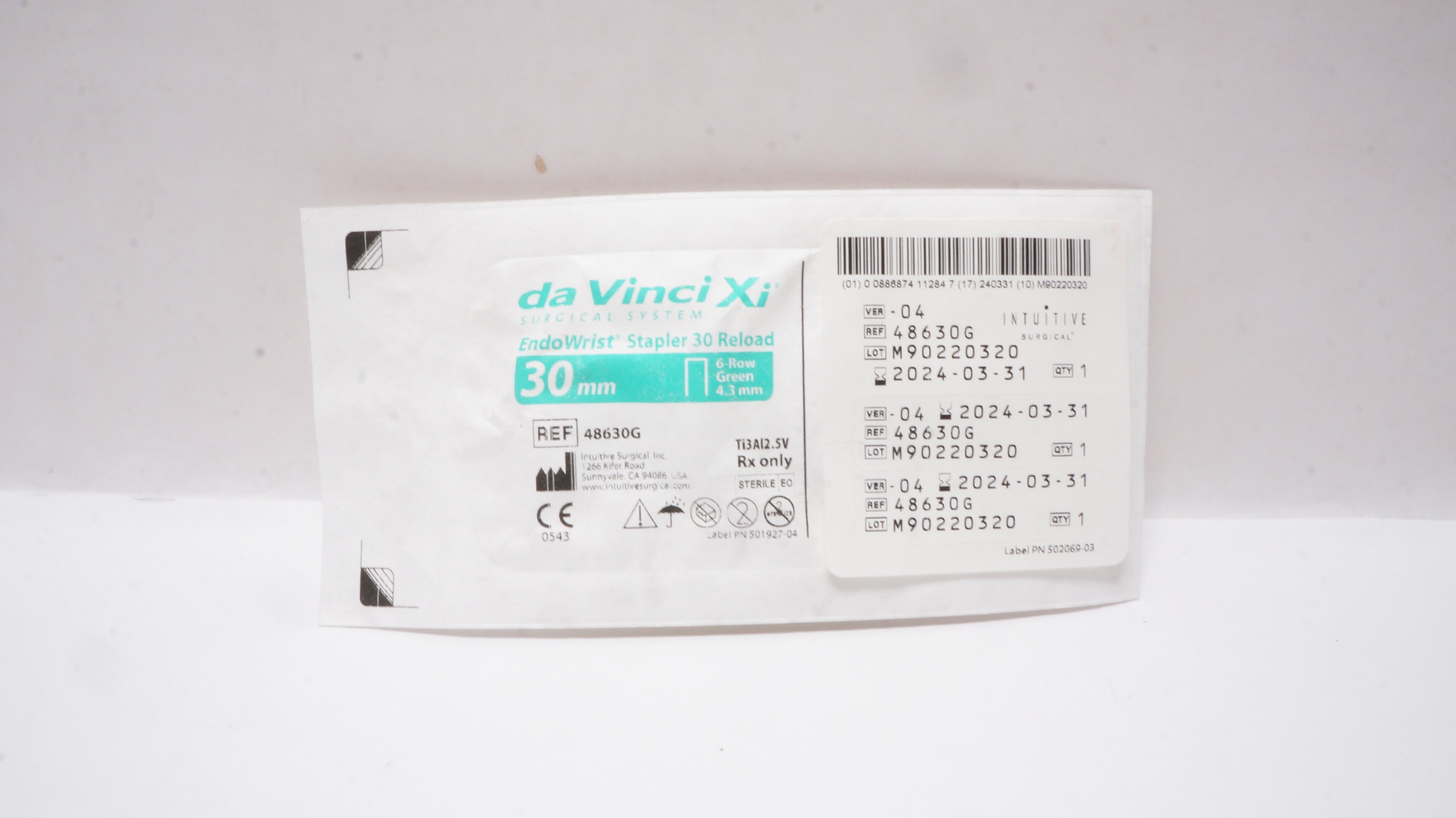 Intuitive Surgical 48630G Da Vinci XI EndoWrist Stapler 30 Reload 6-Row 30mm