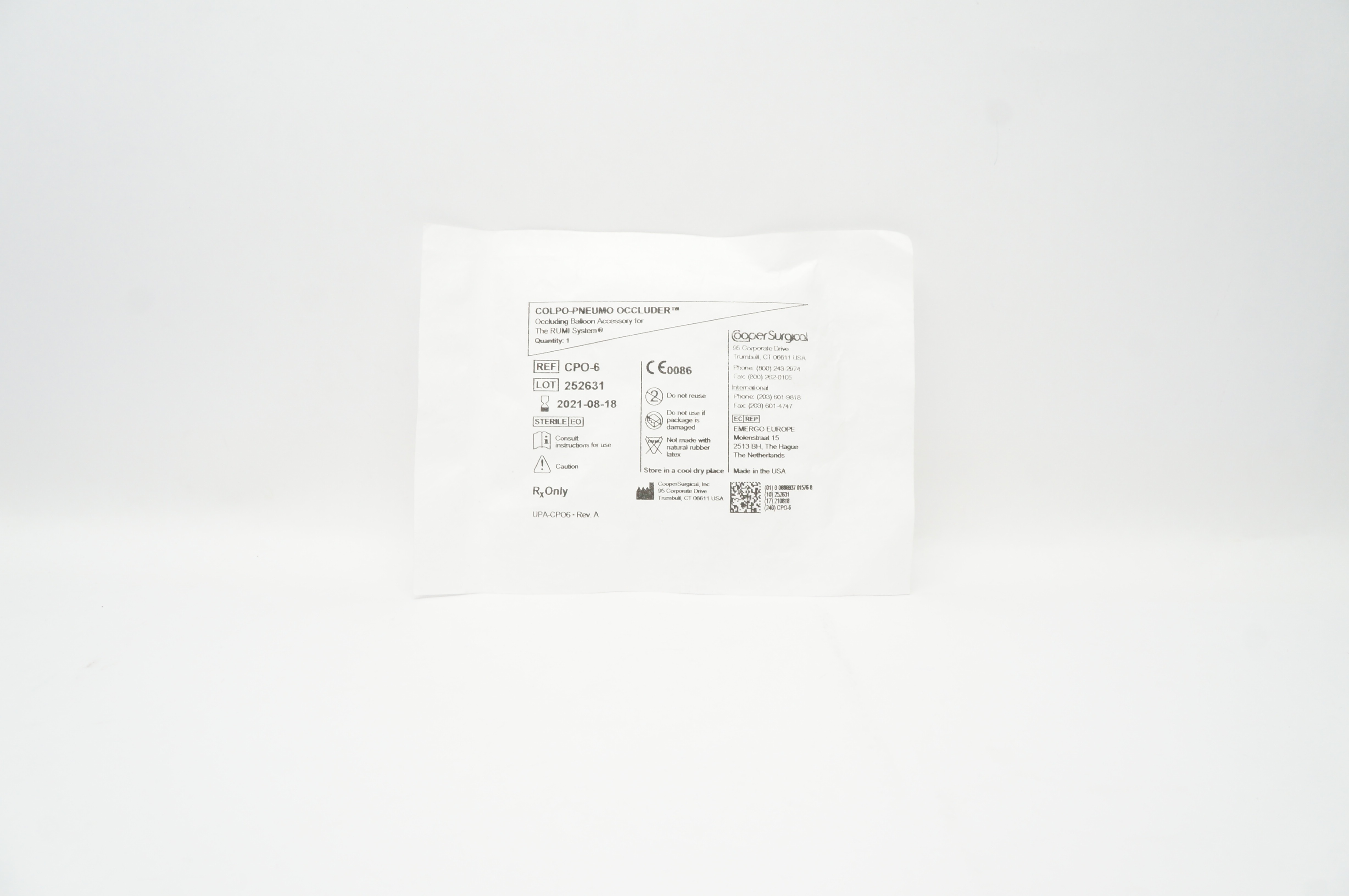 Cooper Surgical CPO-6 Colpo-Pneumo Occluding Balloon Accessory (x)