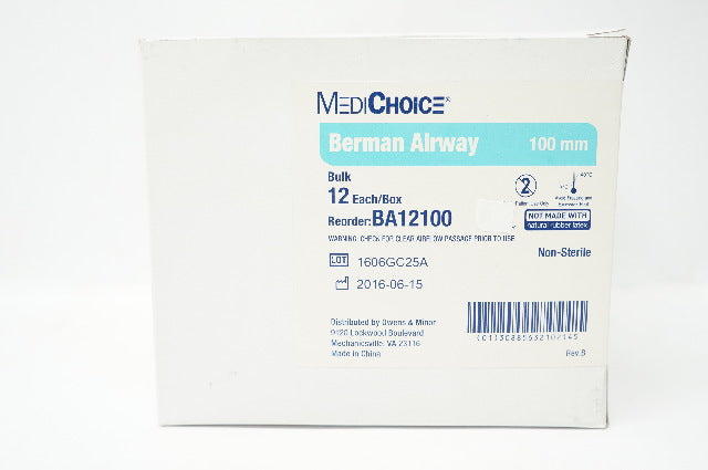 MediChoice BA12100 Berman Airway 100mm - Box of 12