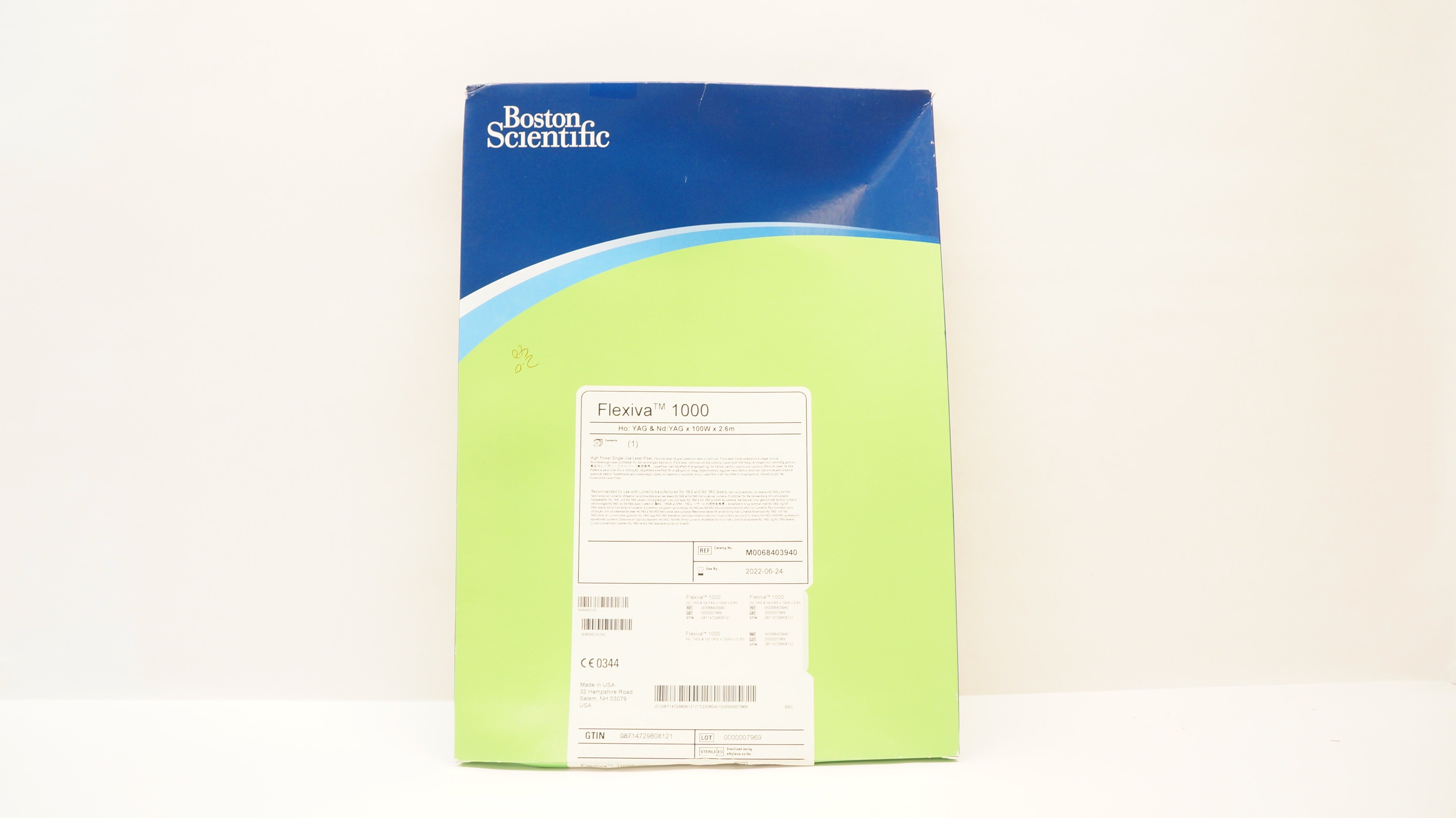 Boston Scientific M0068403940 Flexiva High Power Laser Fiber YAGx 100W x 2.6m(x)