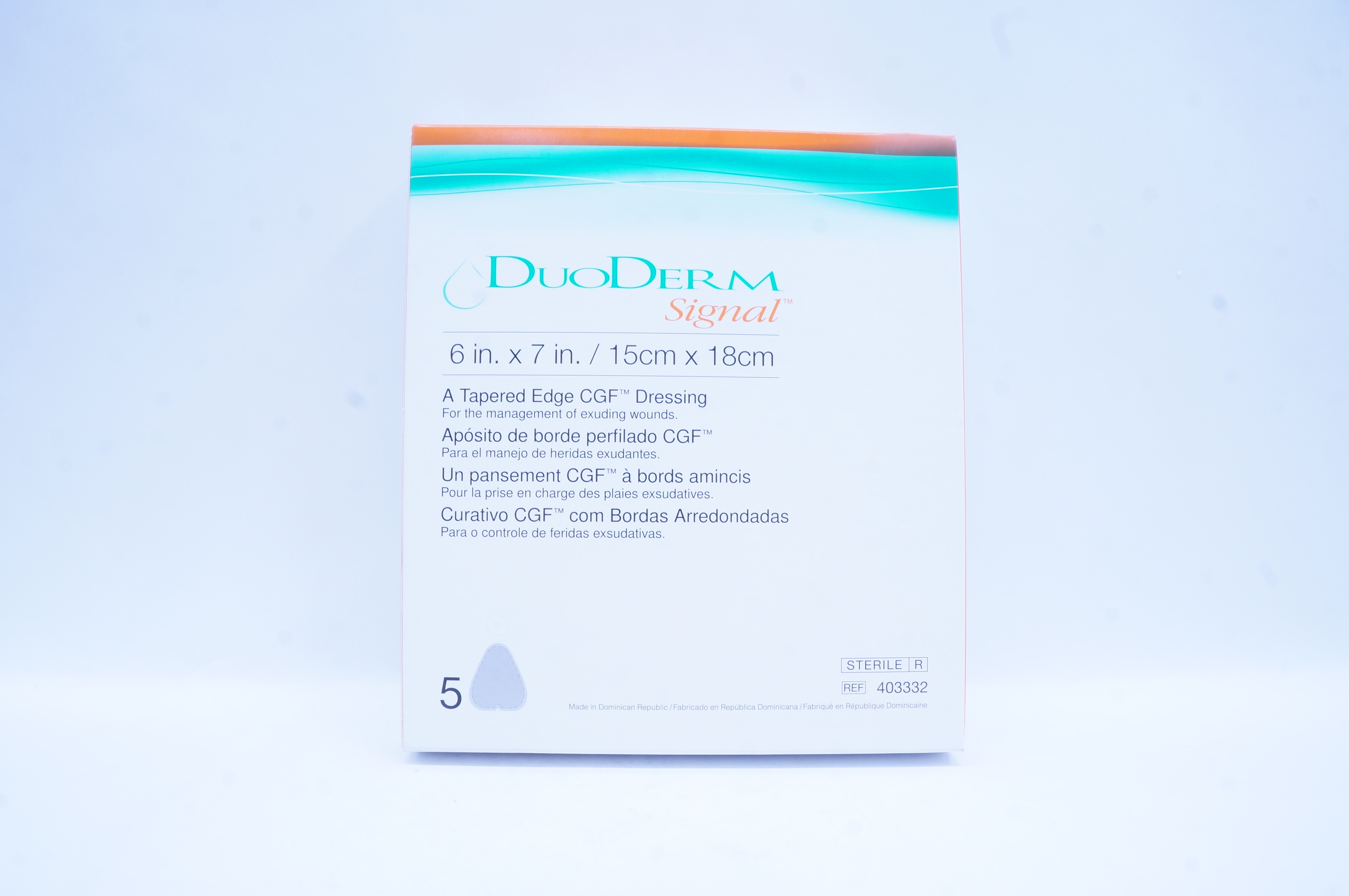 ConvaTec 403332 DuoDERM Signal A Tapered Edge CGF Dressing 6 x 7inch - Box of 5