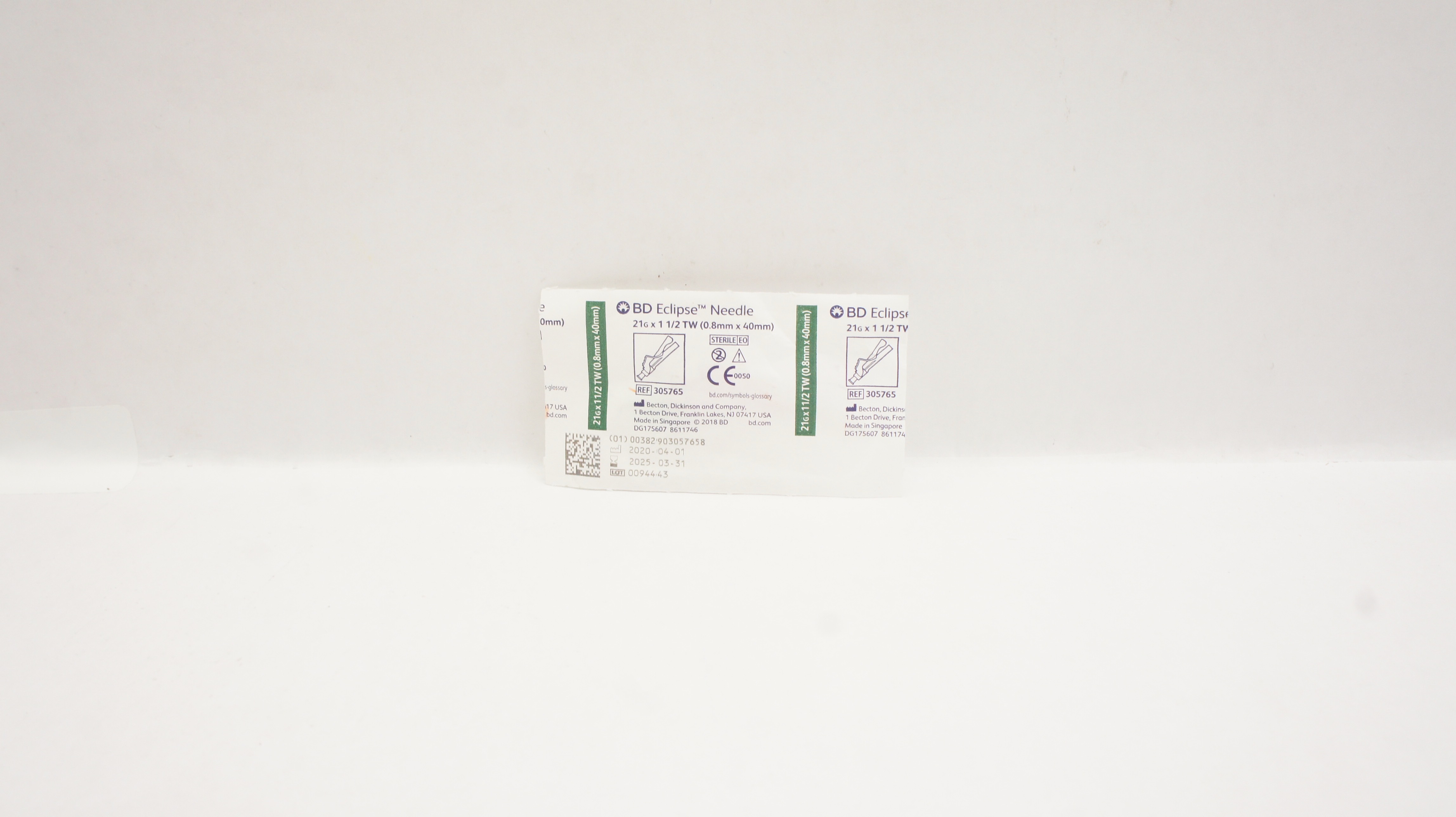 BD 305765 Eclipse Ndle 21G x 1-1/2TW