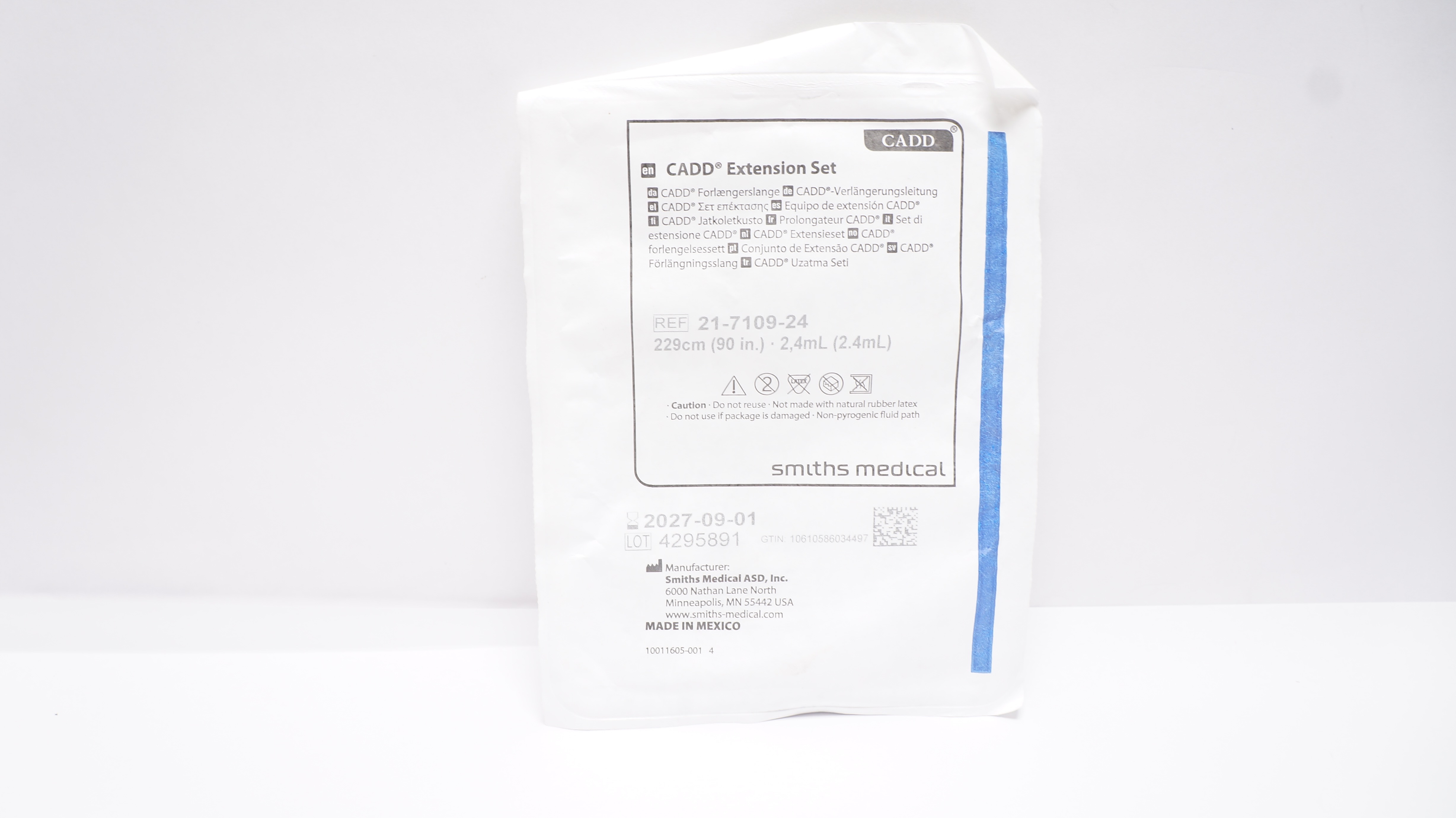 Smiths Medical 21-7109-24 CADD Extension Set 90inch x 2.4mL