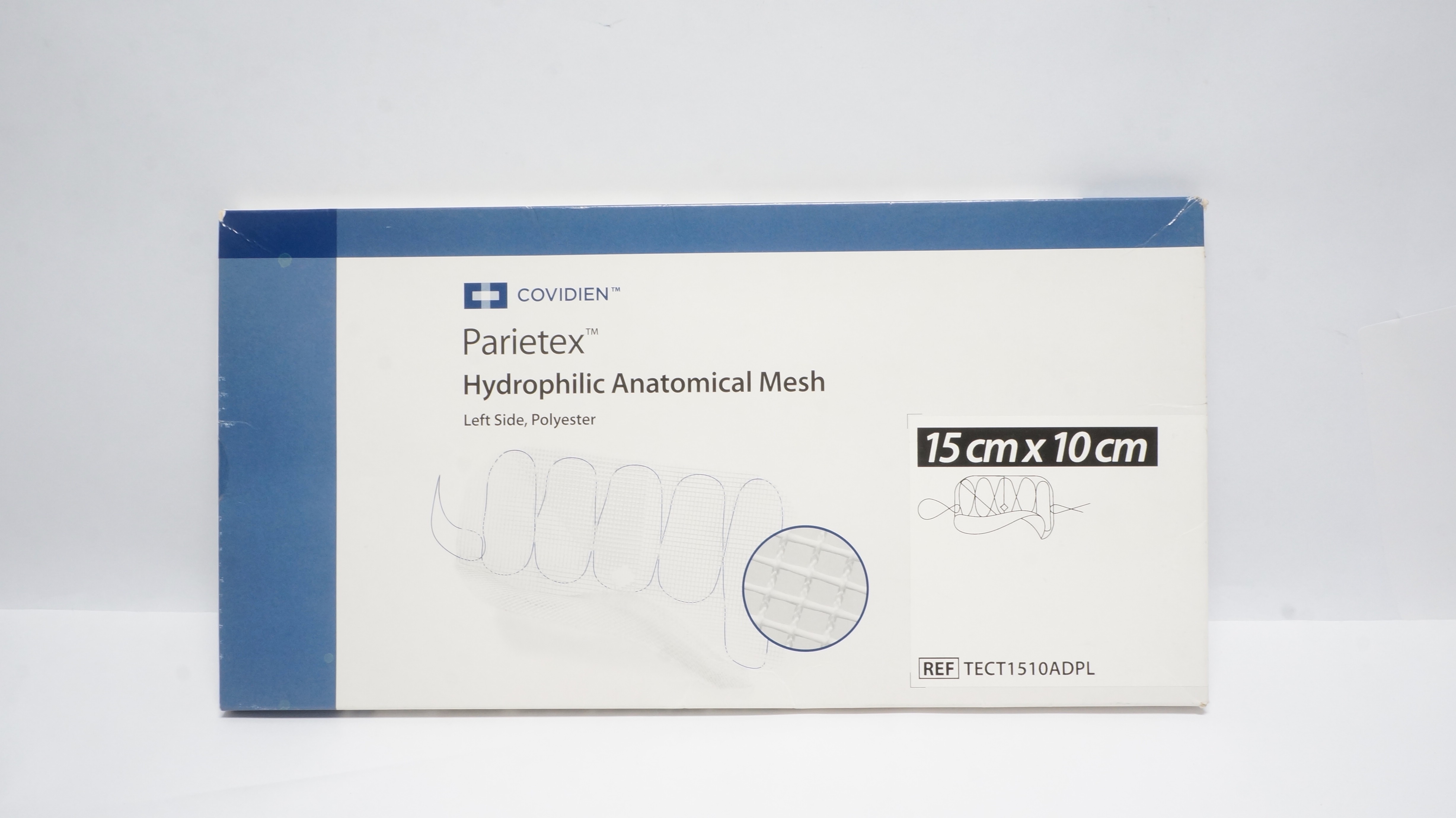 Covidien TECT1510ADPL Parietex Hydrophilic Anatomical Mesh 15cm x 10cm (x)