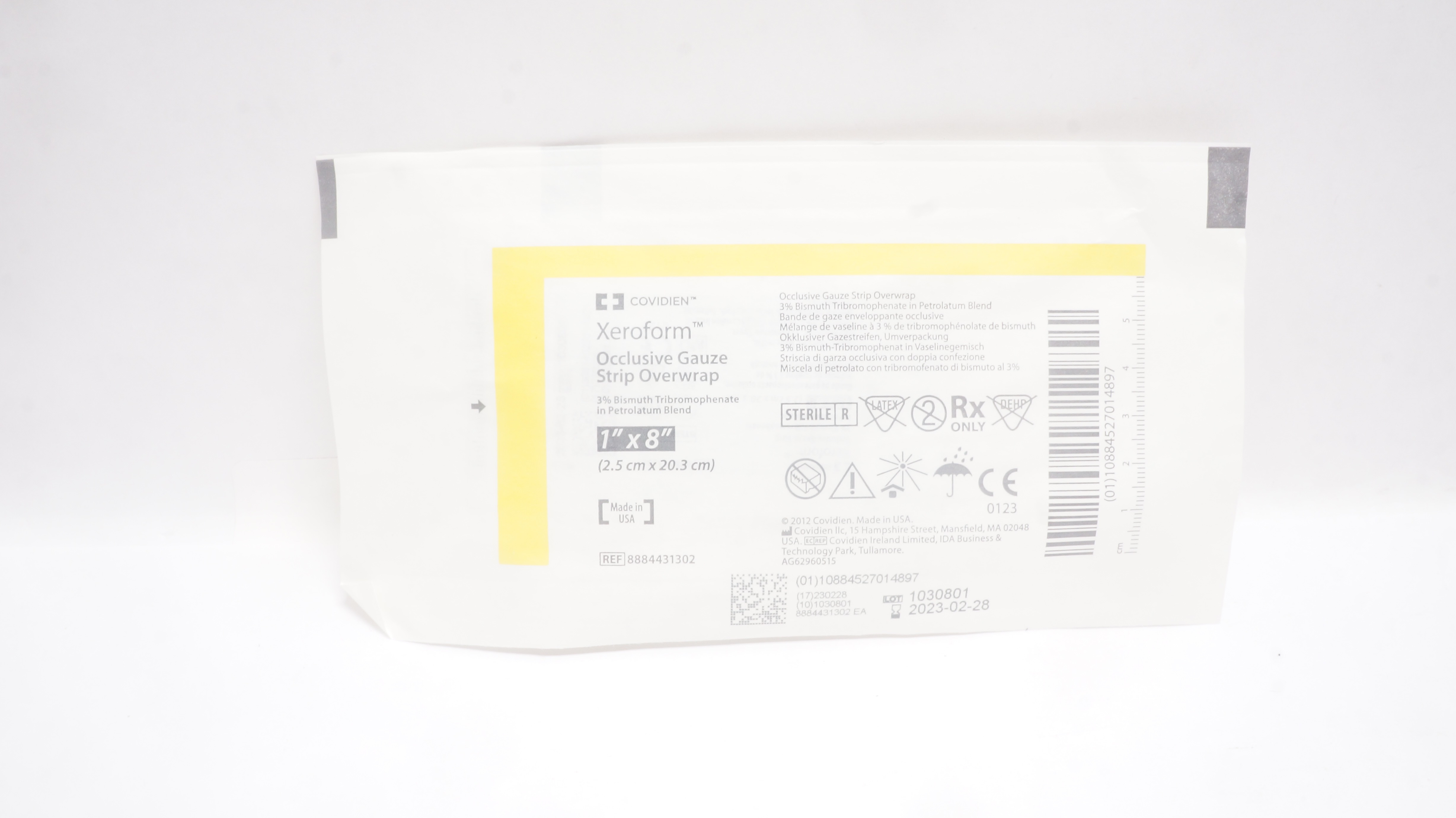 Covidien 8884431302 Xeroform Occlusive Gauze Strip Overwrap 1 x 8inch (x)