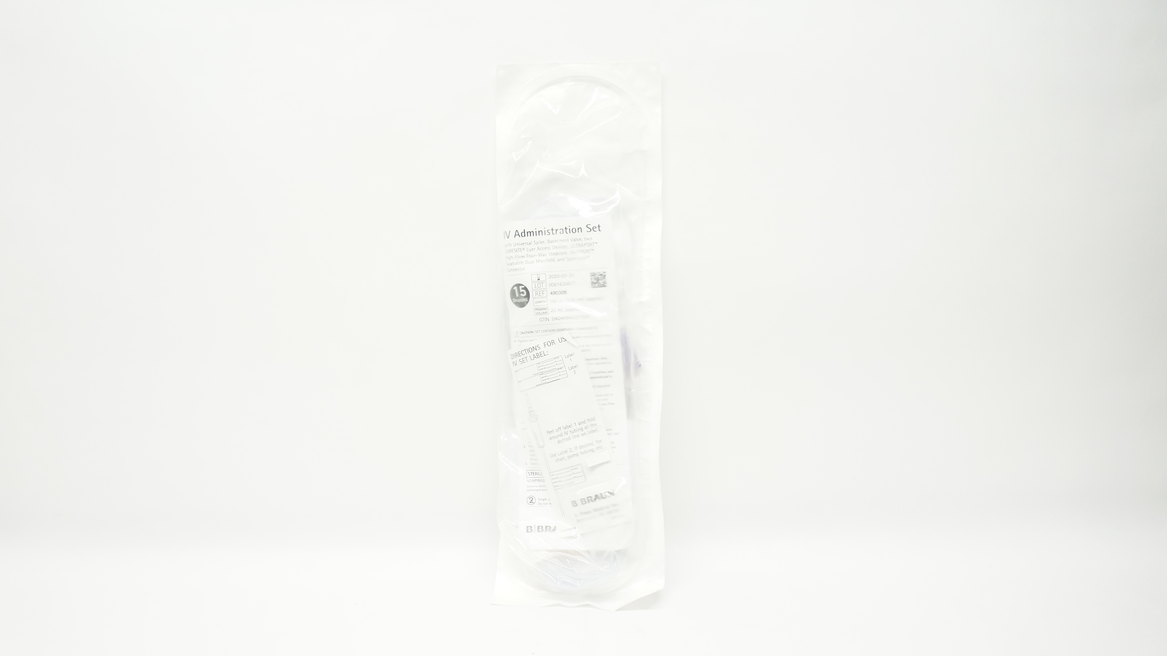 Braun 490309 IV Administration Set 140inch, 25ml, 15Drops/ml (x)