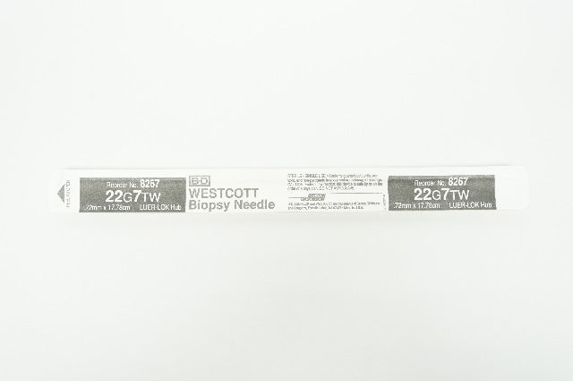 BD 8267 Westcott Biopsy Ndle 22G 7TW Luer-Lok Hub .72mm x 17.78cm